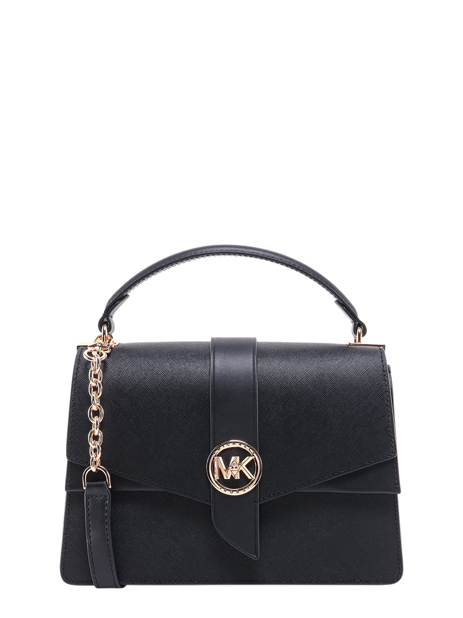 Shop Michael Michael Kors Greenwich Shoulder Bag In Black