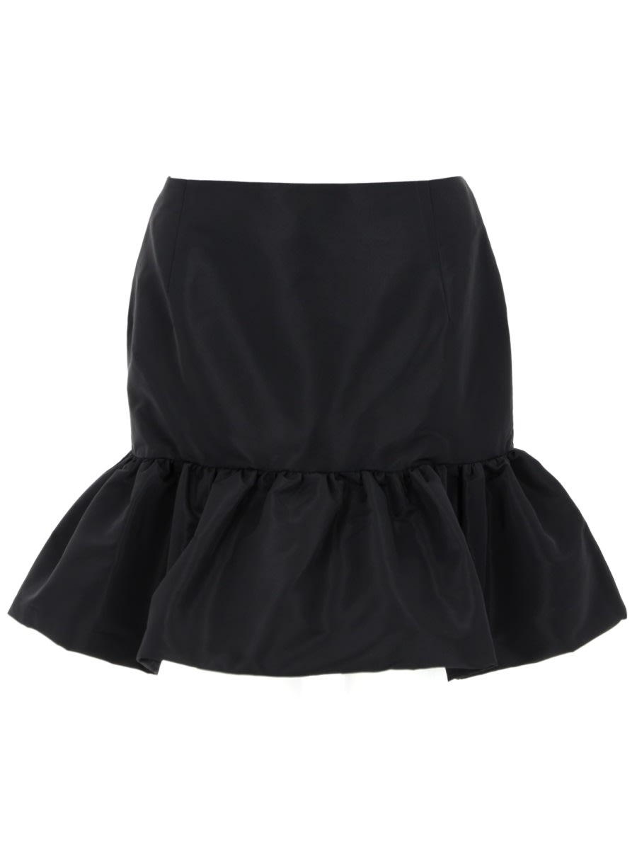 Nina Ricci Midi Skirt Featuring Ruffled Hem Detail In Black