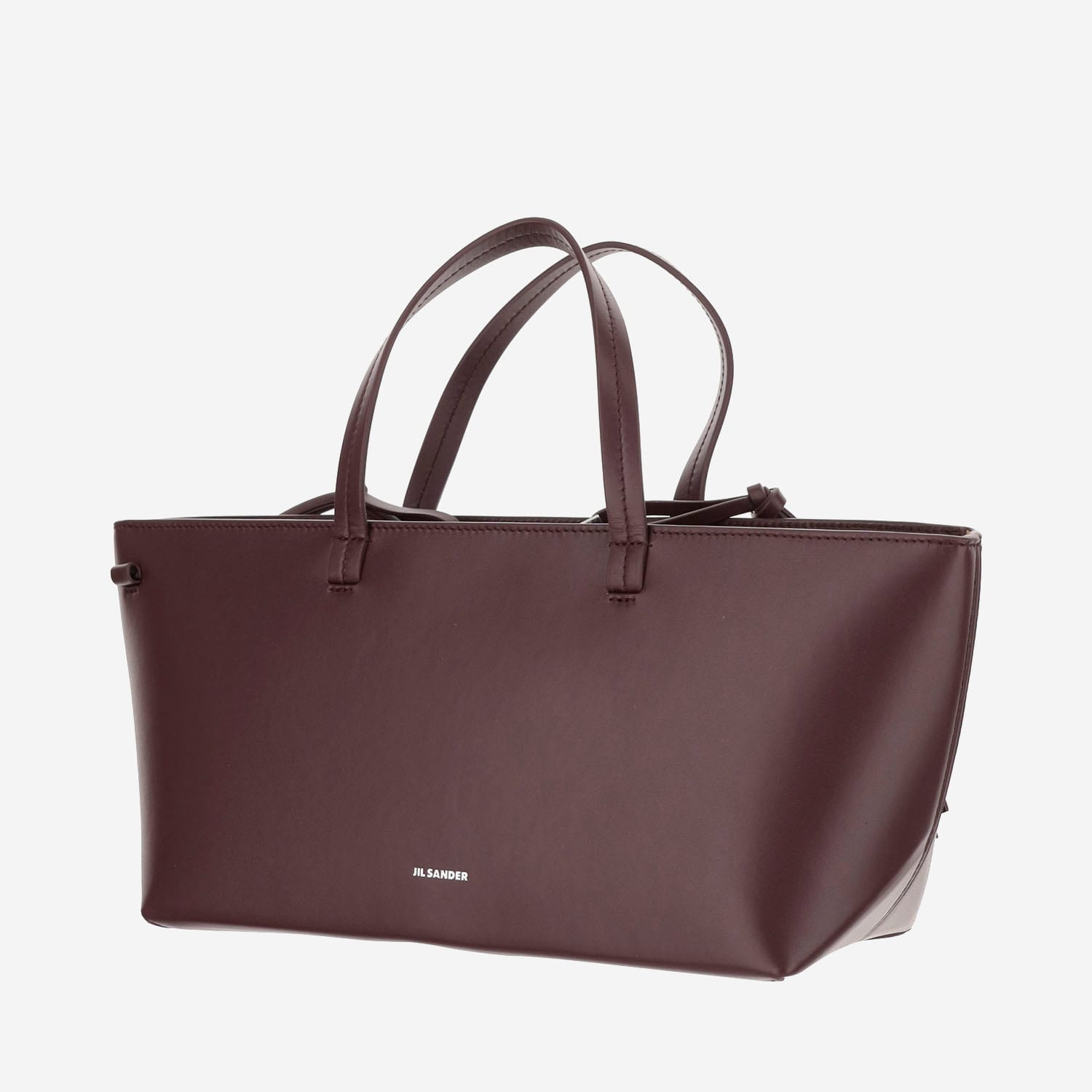 Shop Jil Sander Small Bateau Tote Bag In Bordeaux