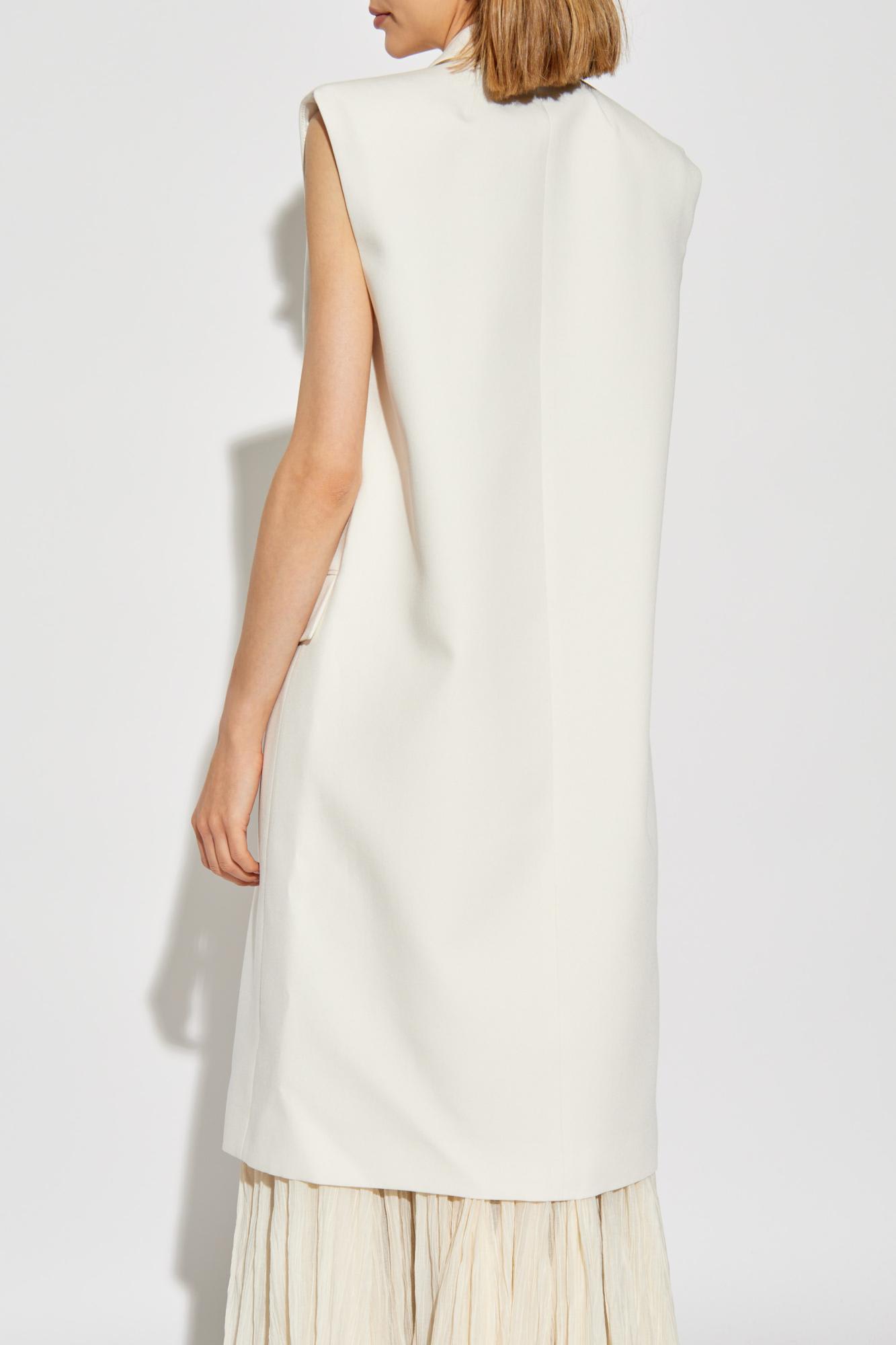 Shop Totême Toteme Long Vest In White