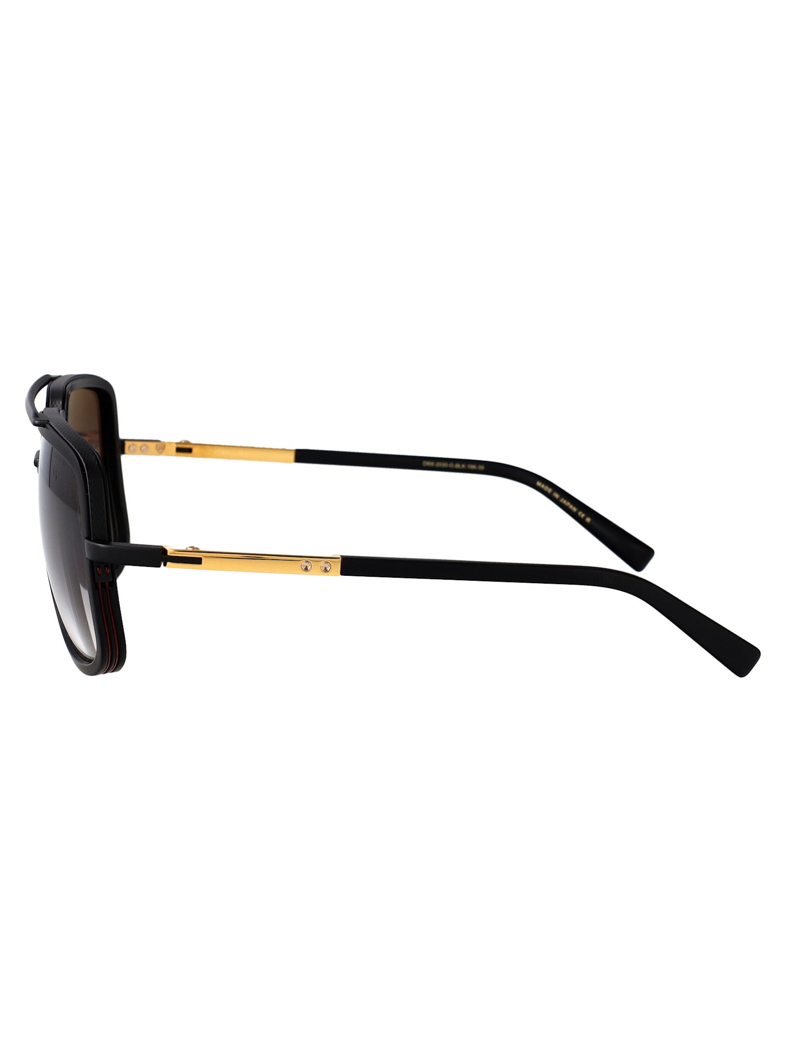 Dita Mach-one Sunglasses In Matte Black-matte Black Frontend Piece-18k Temples Wdark Grey To Clear