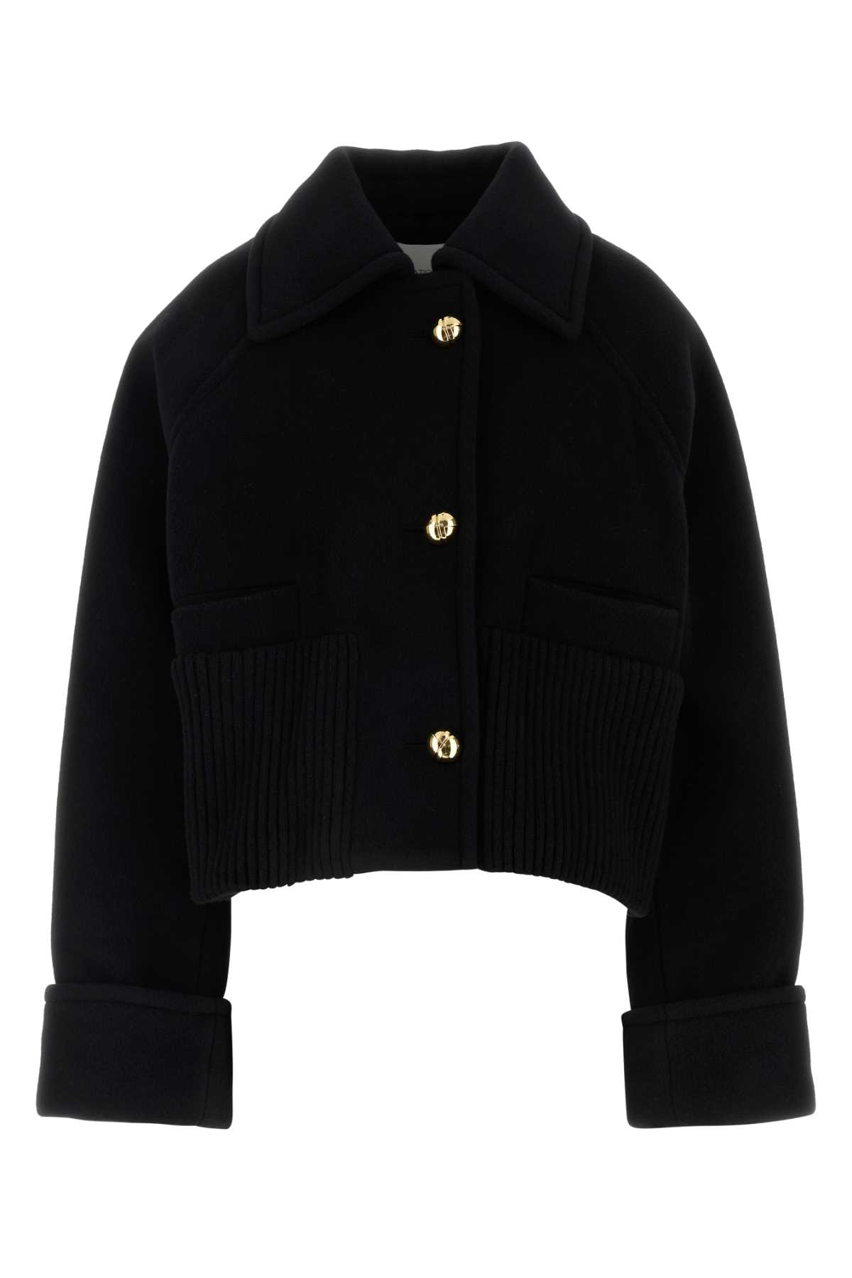 Shop Patou Black Wool Blend Jacket