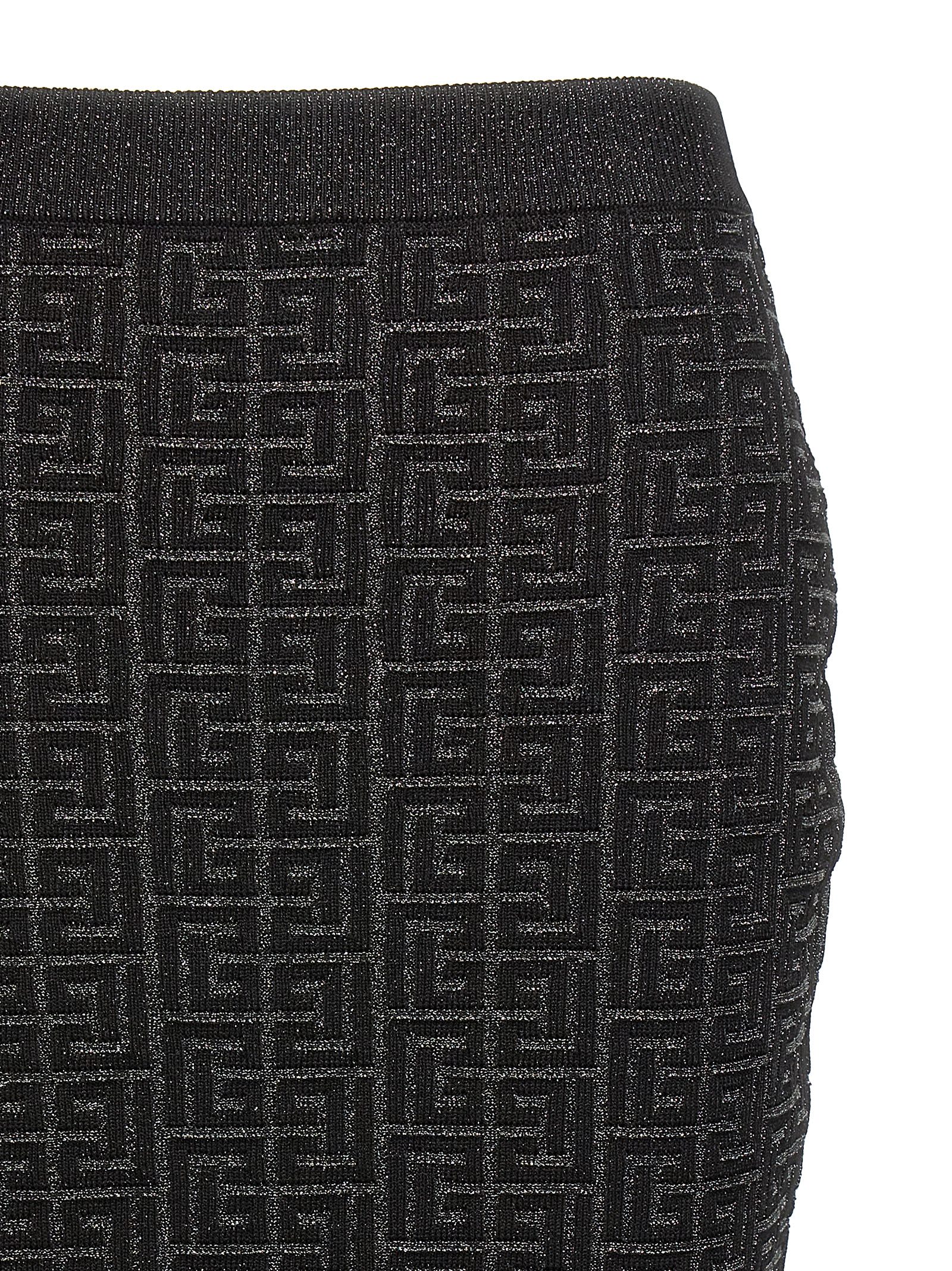 Shop Balmain Monogram Skirt In Black