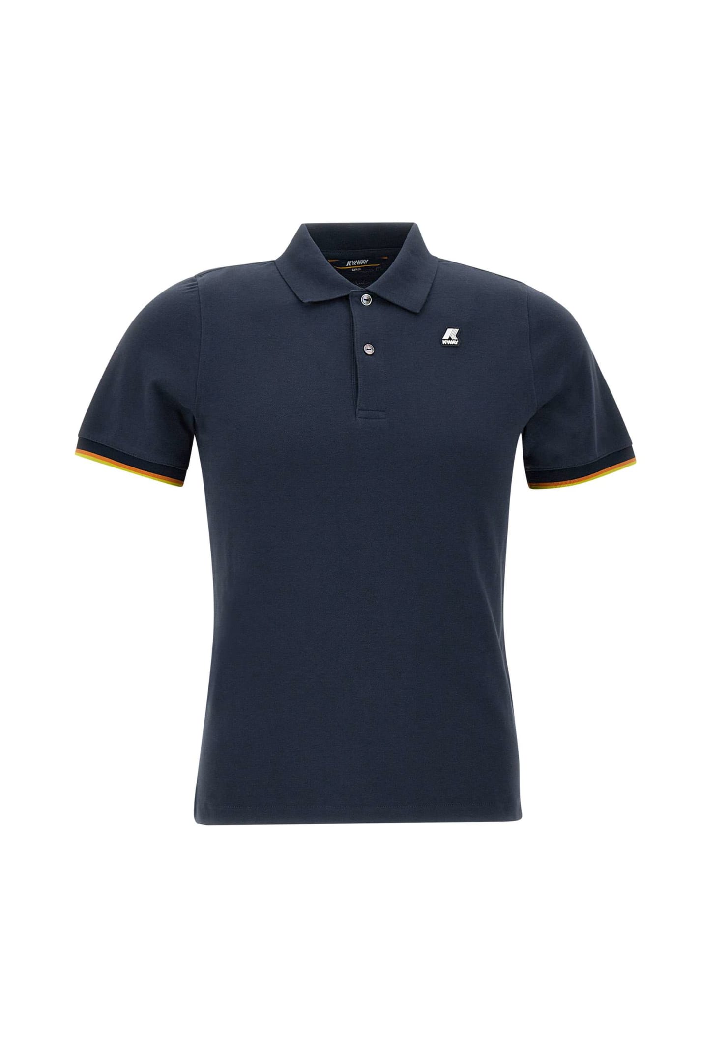 Shop K-way Vincent Cotton Polo Shirt In Blue Depht