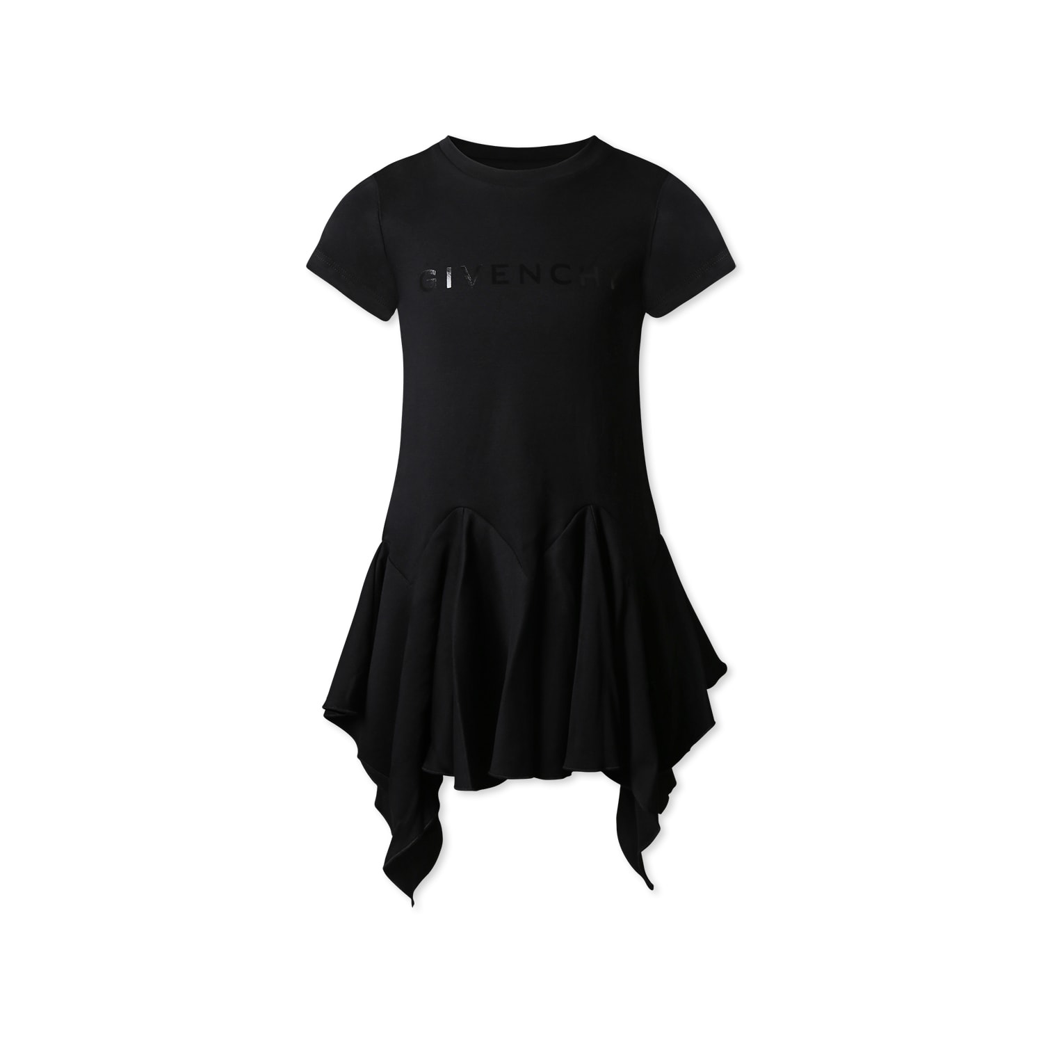 Givenchy Black Dress For Girl With Logo In Black