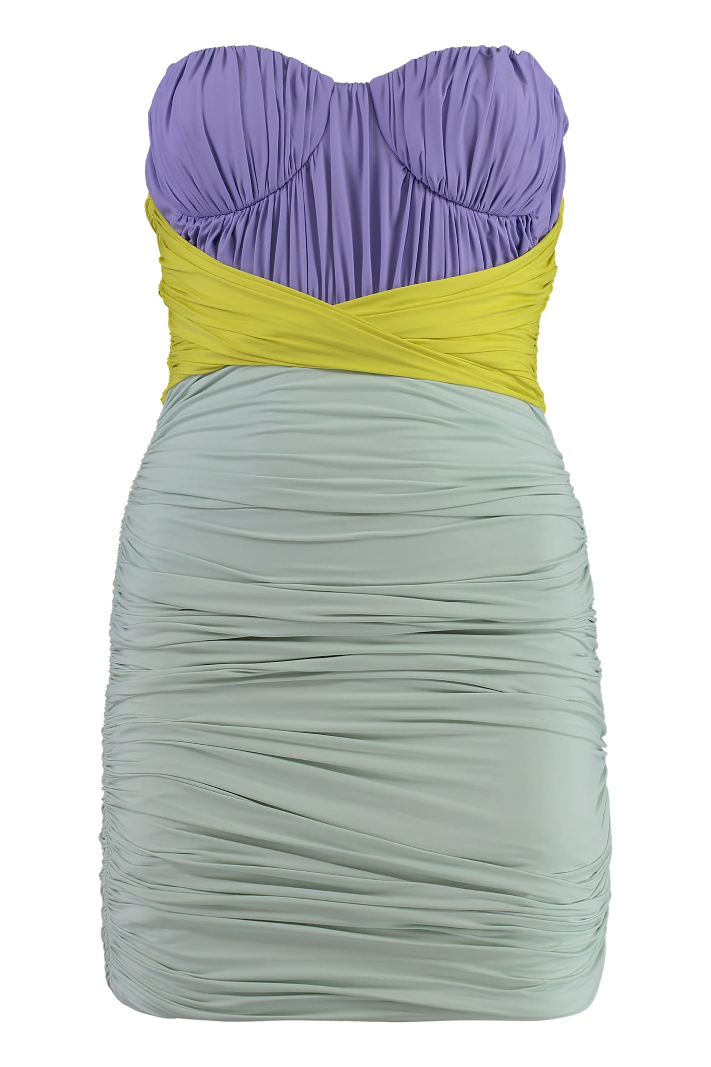 Elisabetta Franchi Draped Jersey Mini Dress In Multicolor