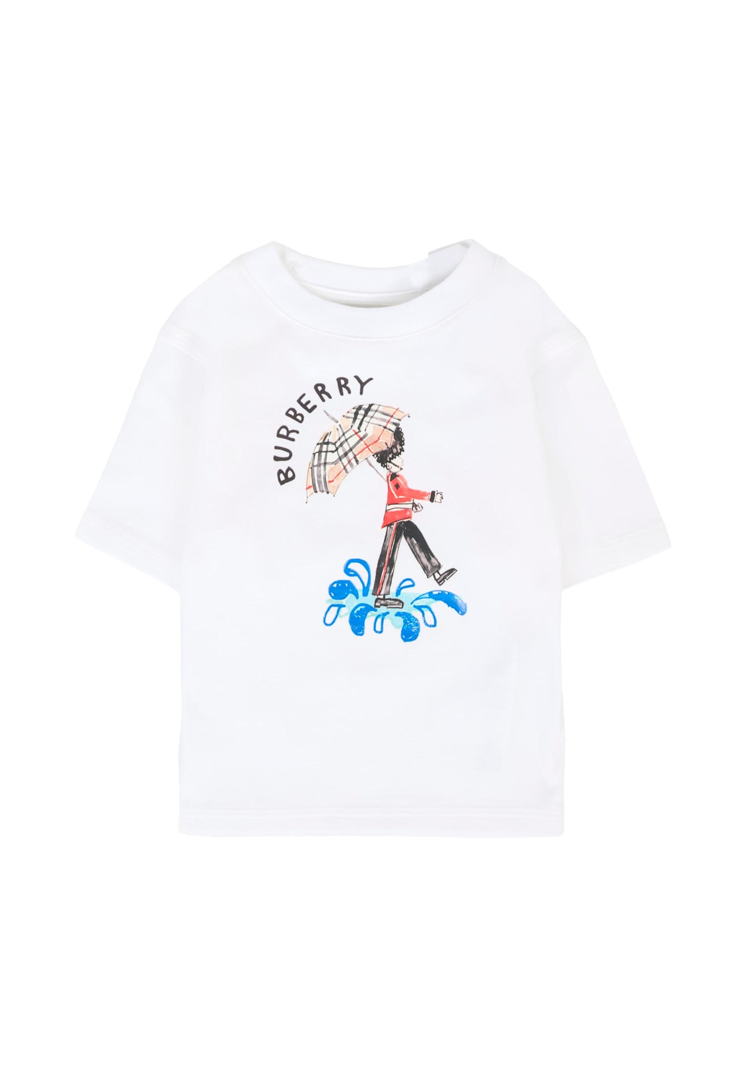 Burberry White T-shirt For Babykids With Toy Soldier In White