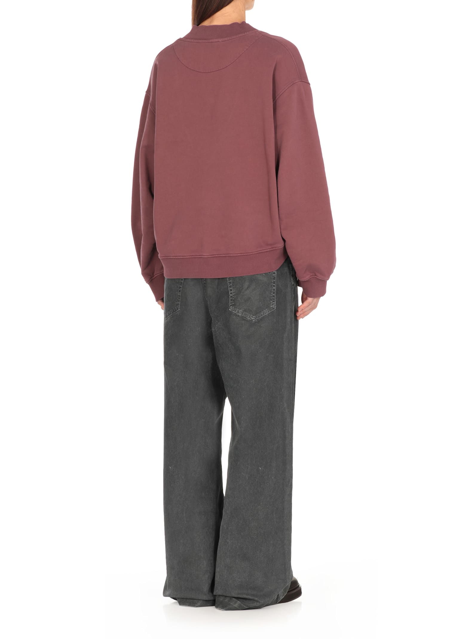 Attico Sweatshirt Mit Logo-stickerei In Burgundy