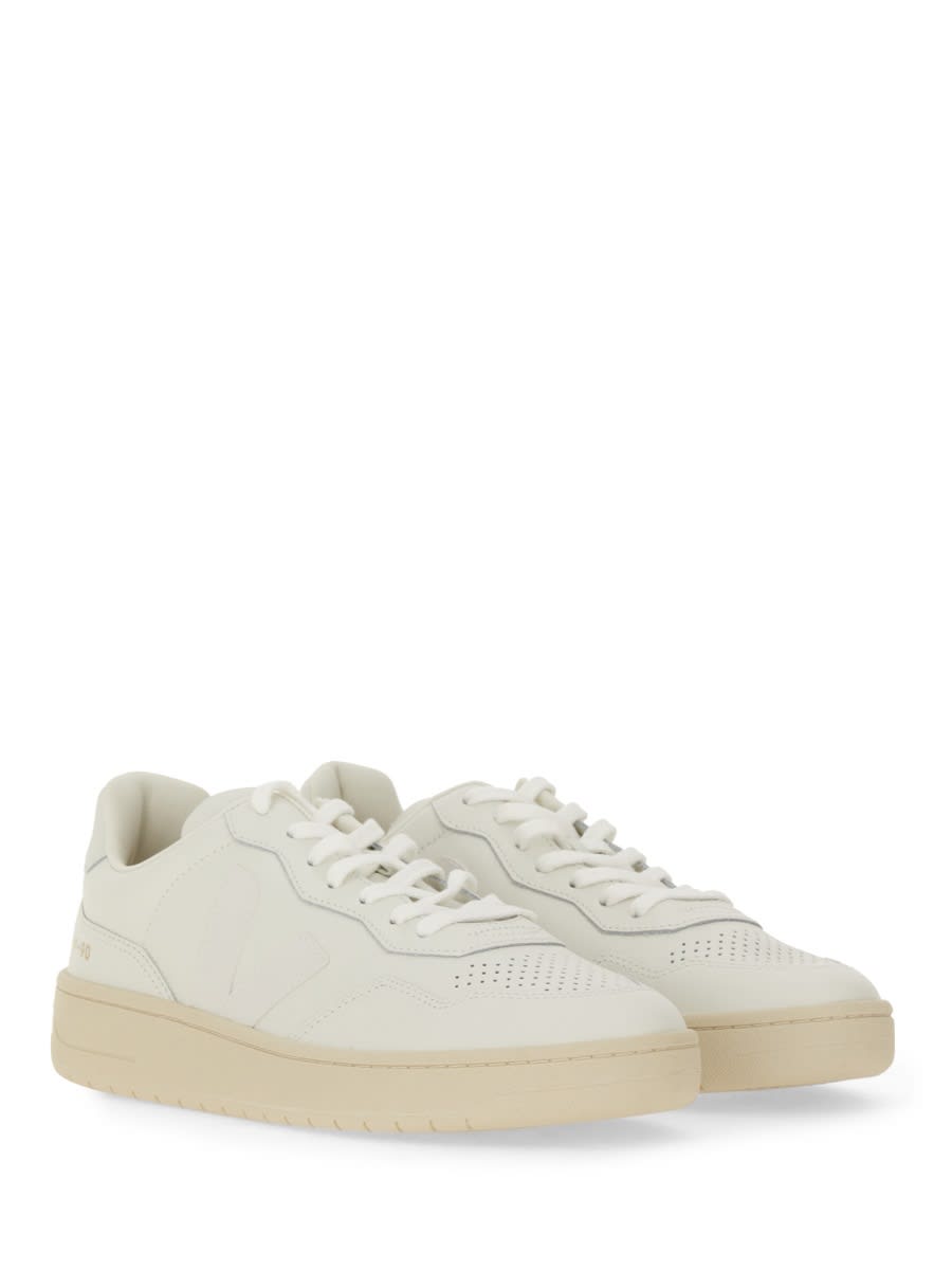 Veja White Leather V-90 Sneakers In White