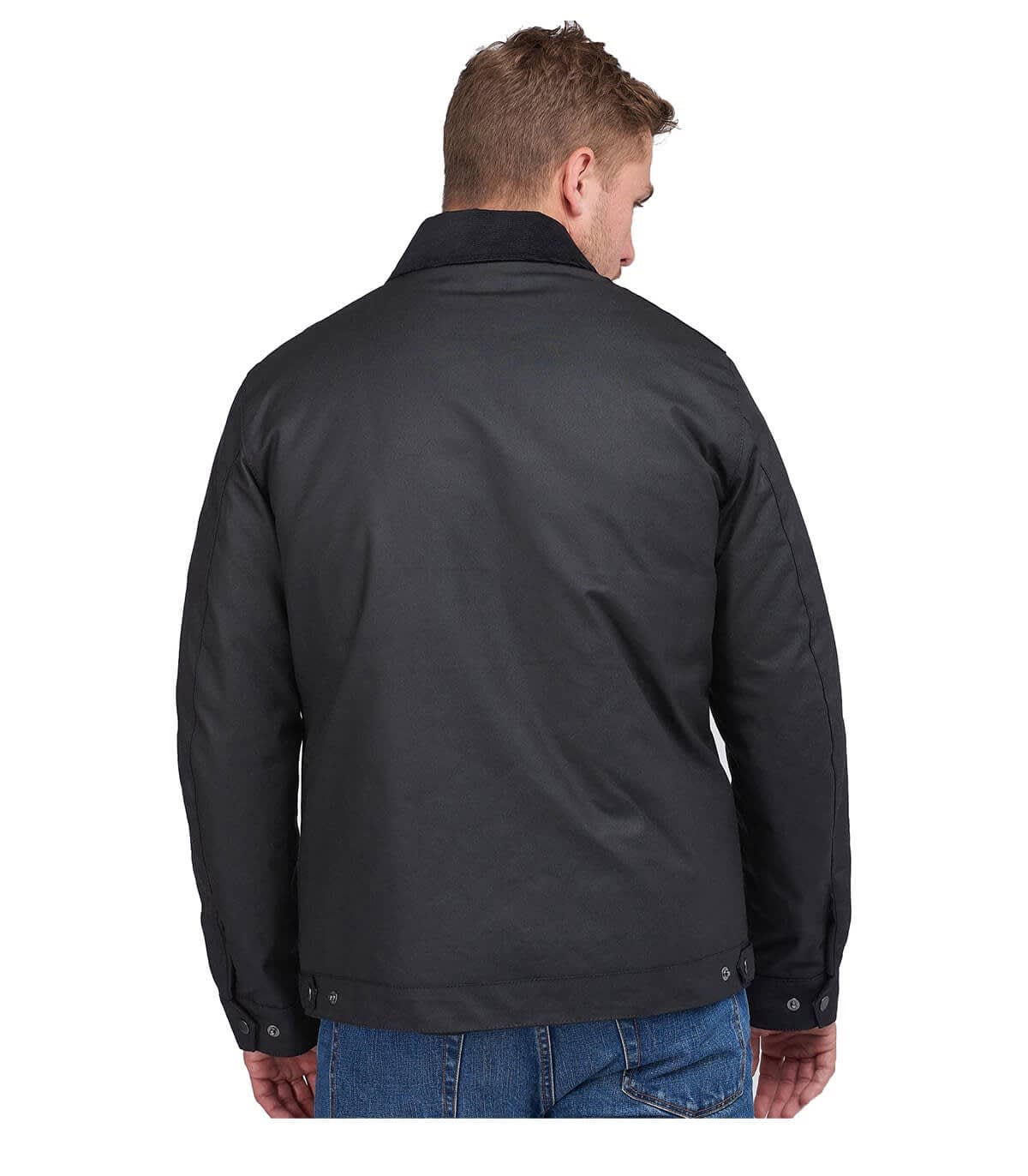 Shop Barbour International Workers Wax Black Jacket