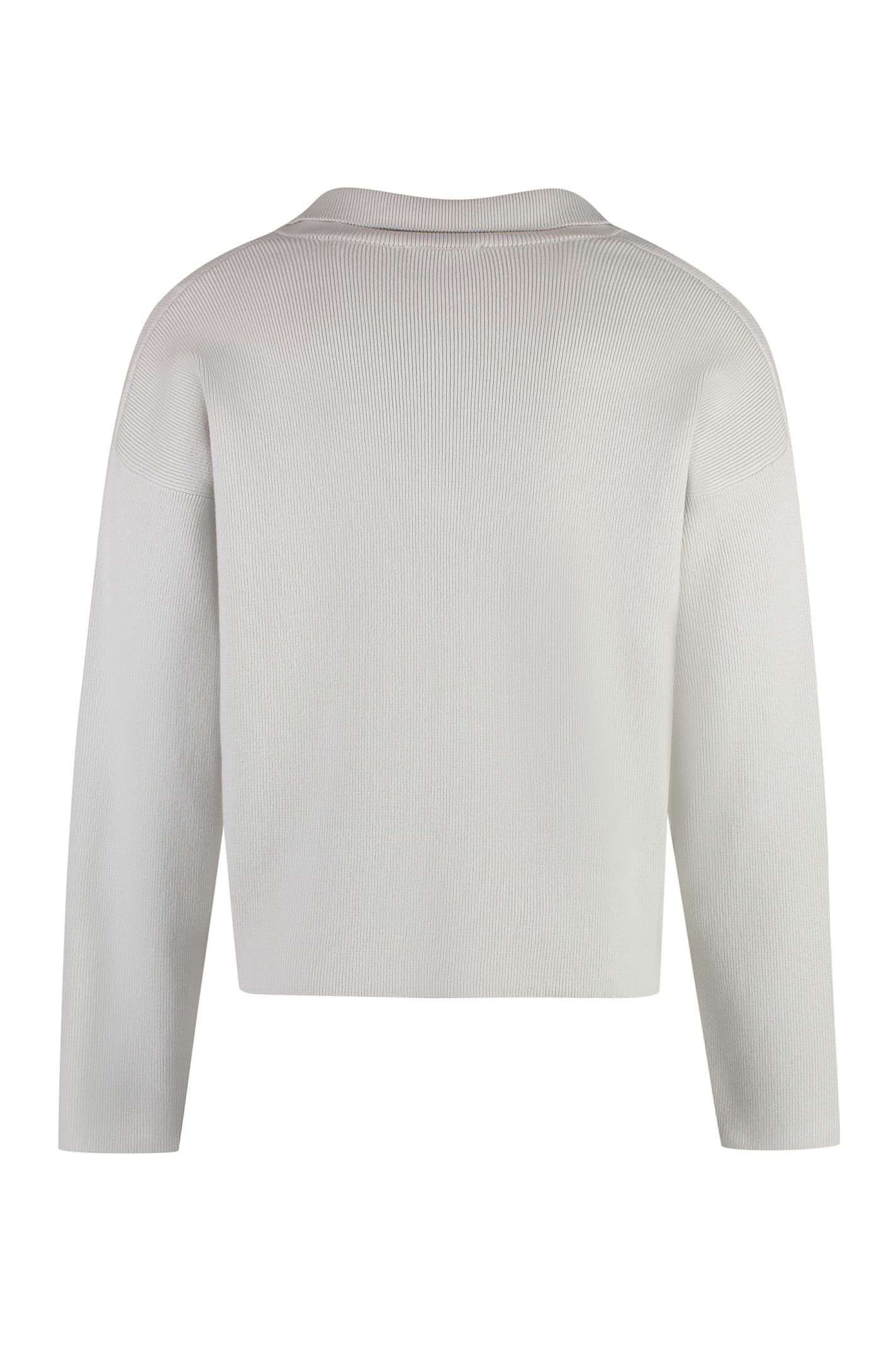 Shop Ami Alexandre Mattiussi Cotton-wool Blend Sweater In Grey
