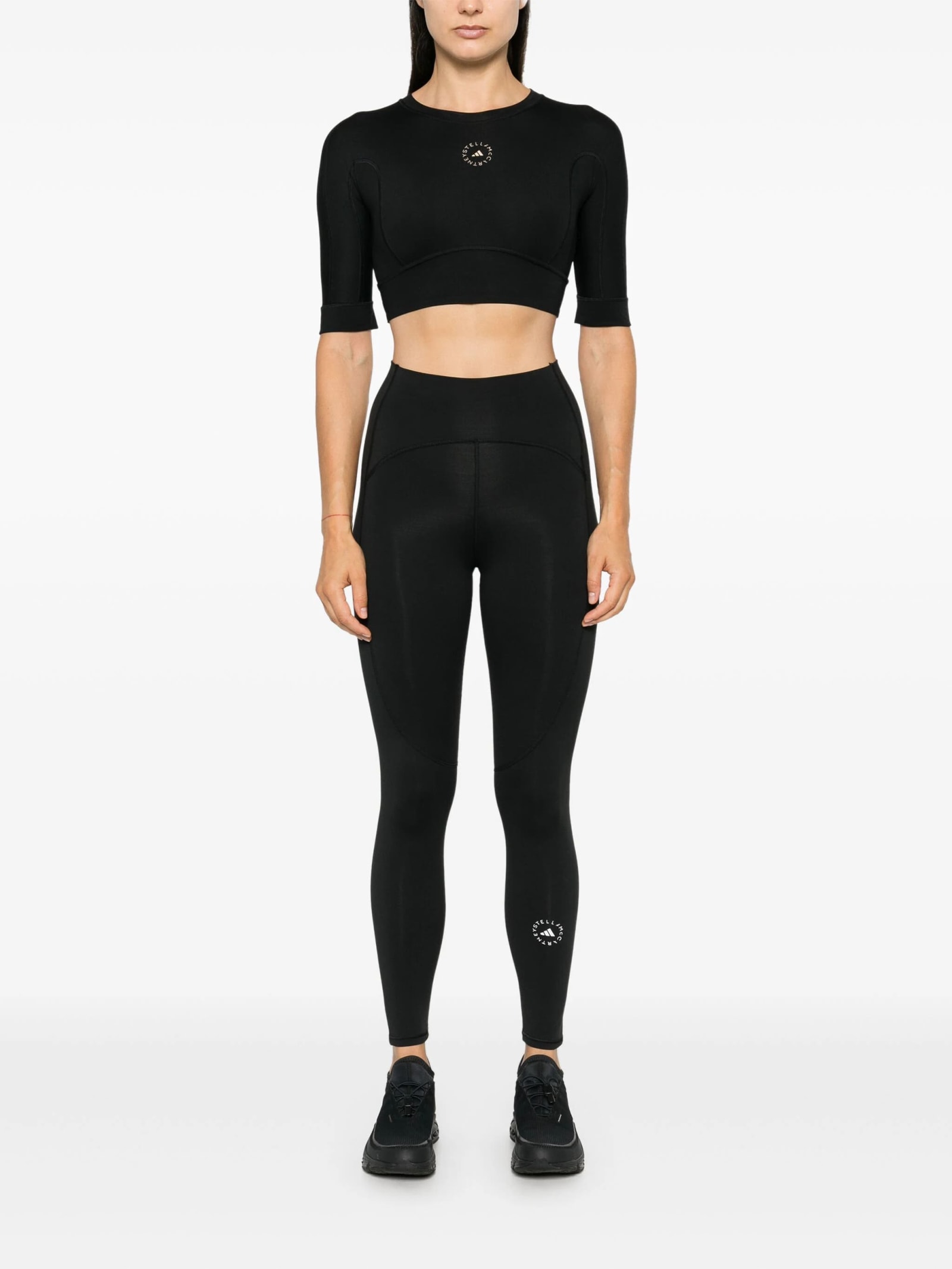 Adidas By Stella Mccartney Logo Leggings In Black