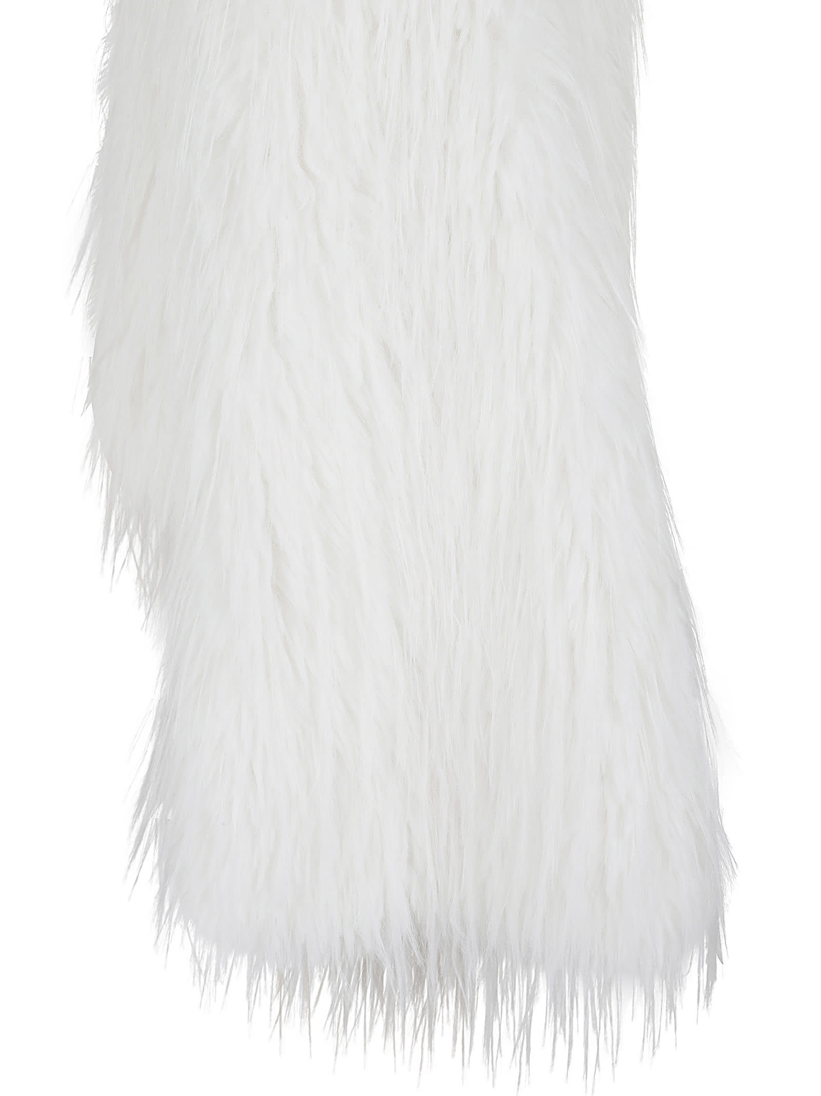Pinko Peacoat-style Jacket In Soft Fur-effect Fabric In White