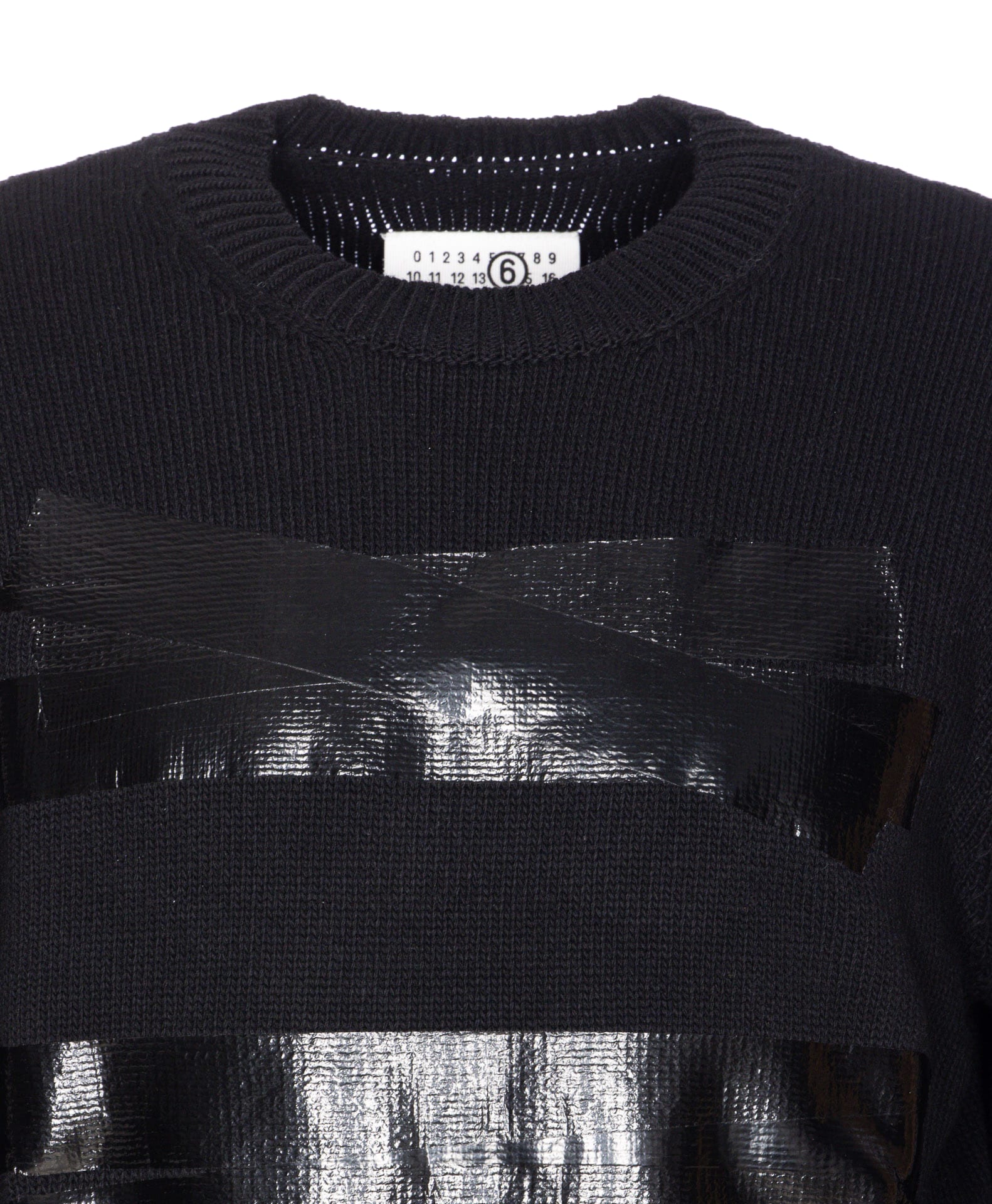 Mm6 Maison Margiela Relaxed Fit Sweater With Tape Detail In Black