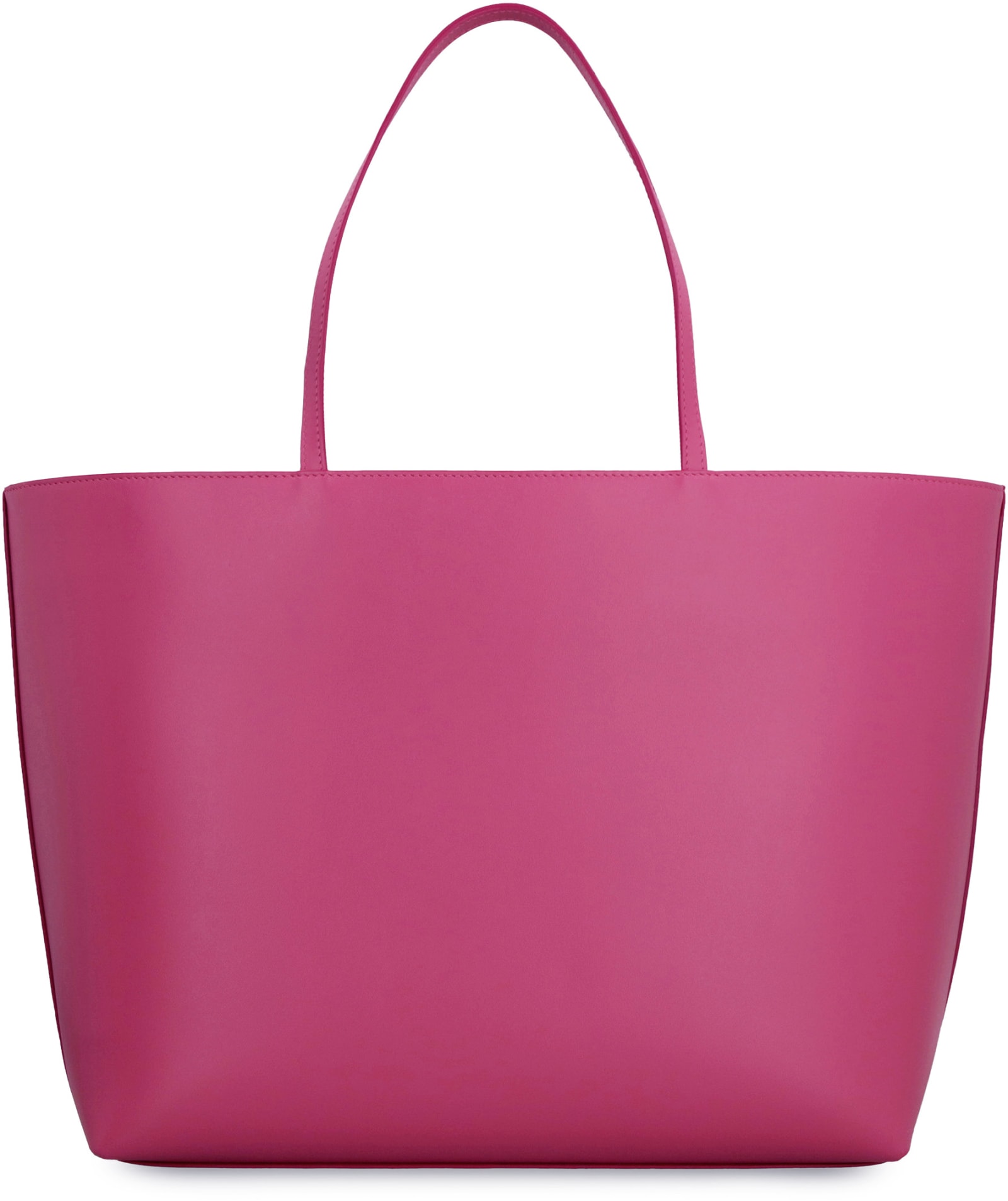 Dolce & Gabbana Dg Logo Leather Tote In Pink