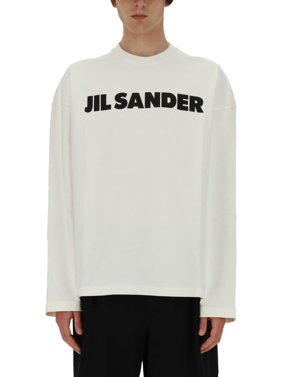 Shop Jil Sander T-shirt With Logo In Ivory