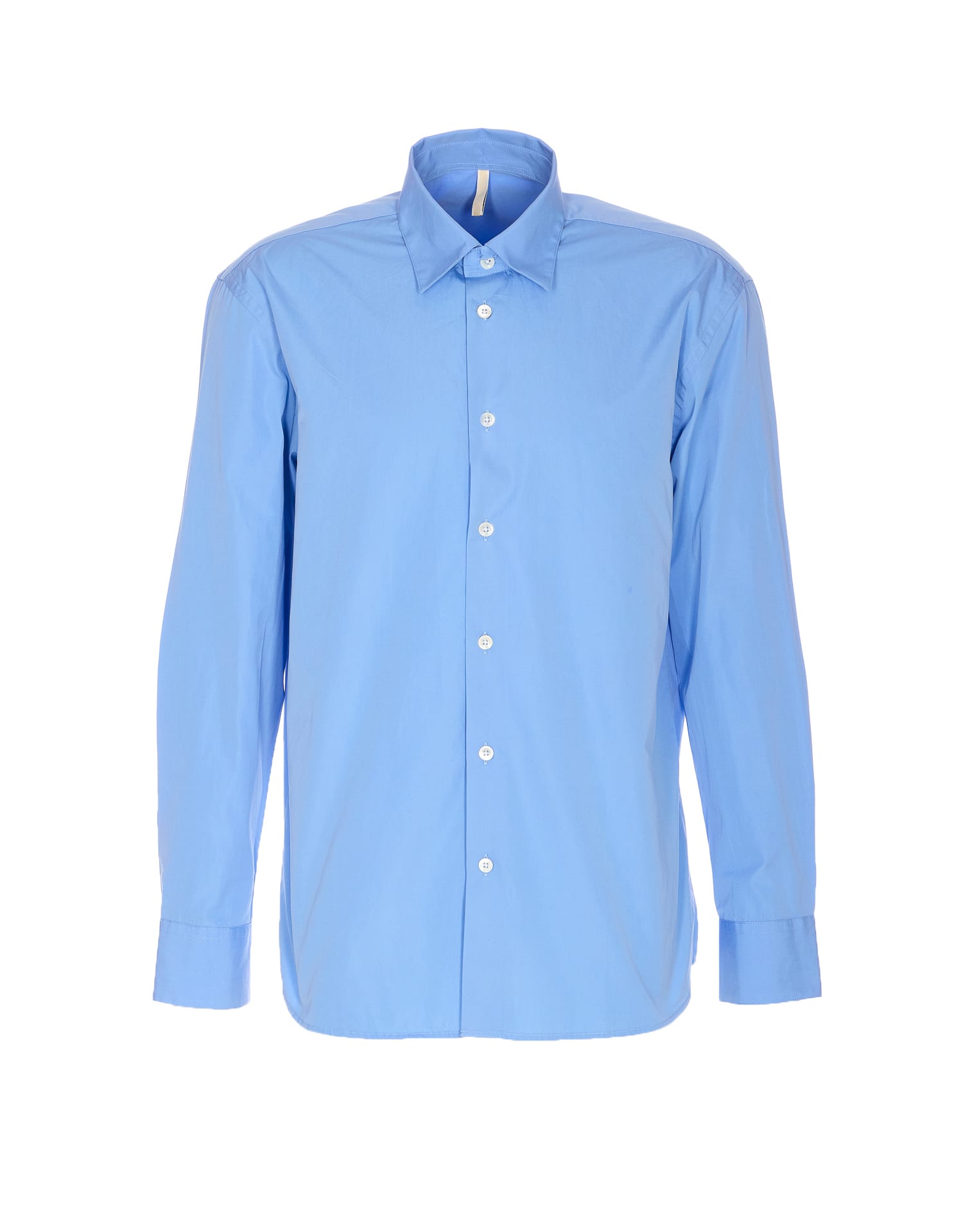Sunflower Long Sleeve Day Shirt With Button-down Collar In Blue