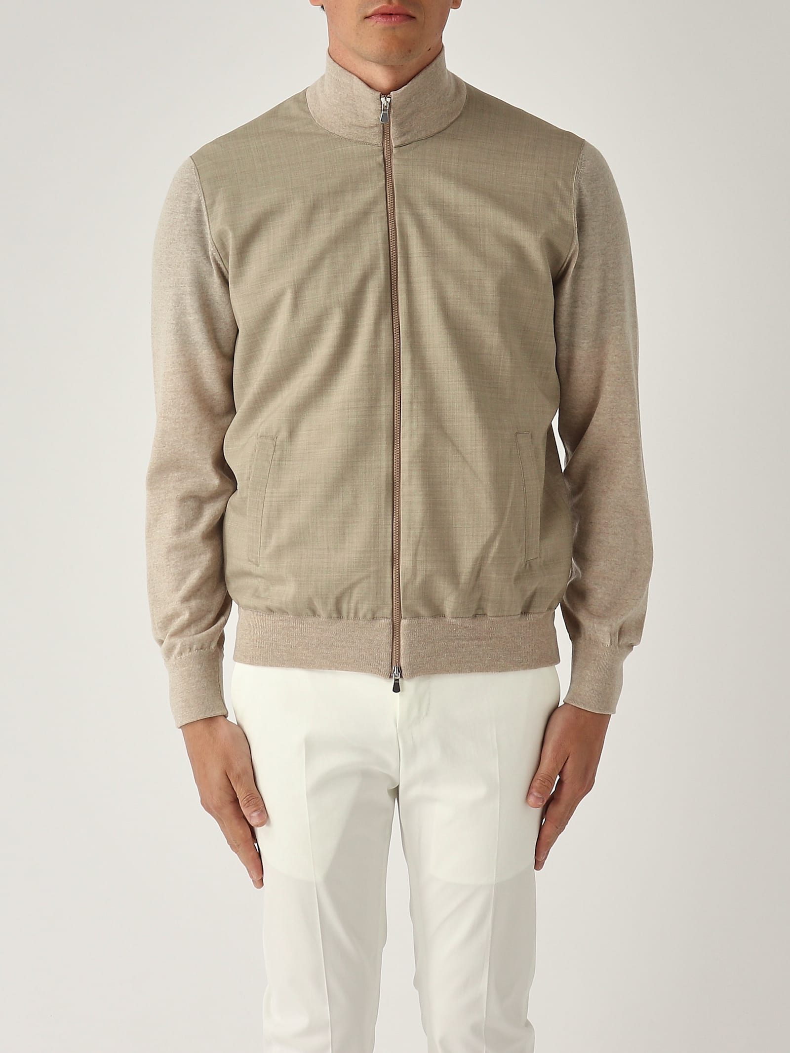 Cardigan Full-zip In Maglia E Tessuto Cardigan