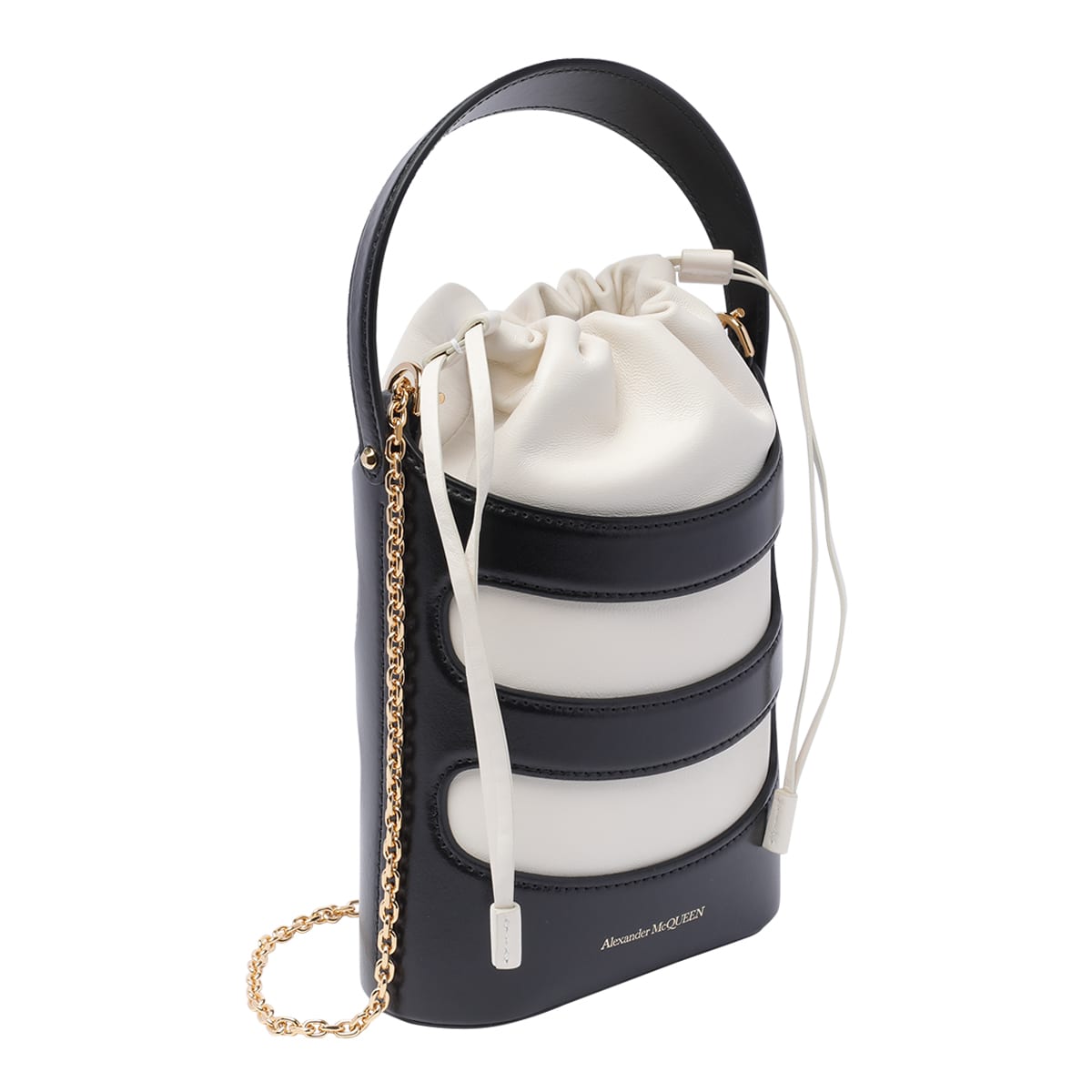 Shop Alexander Mcqueen The Rise Mini Black Bucket Bag