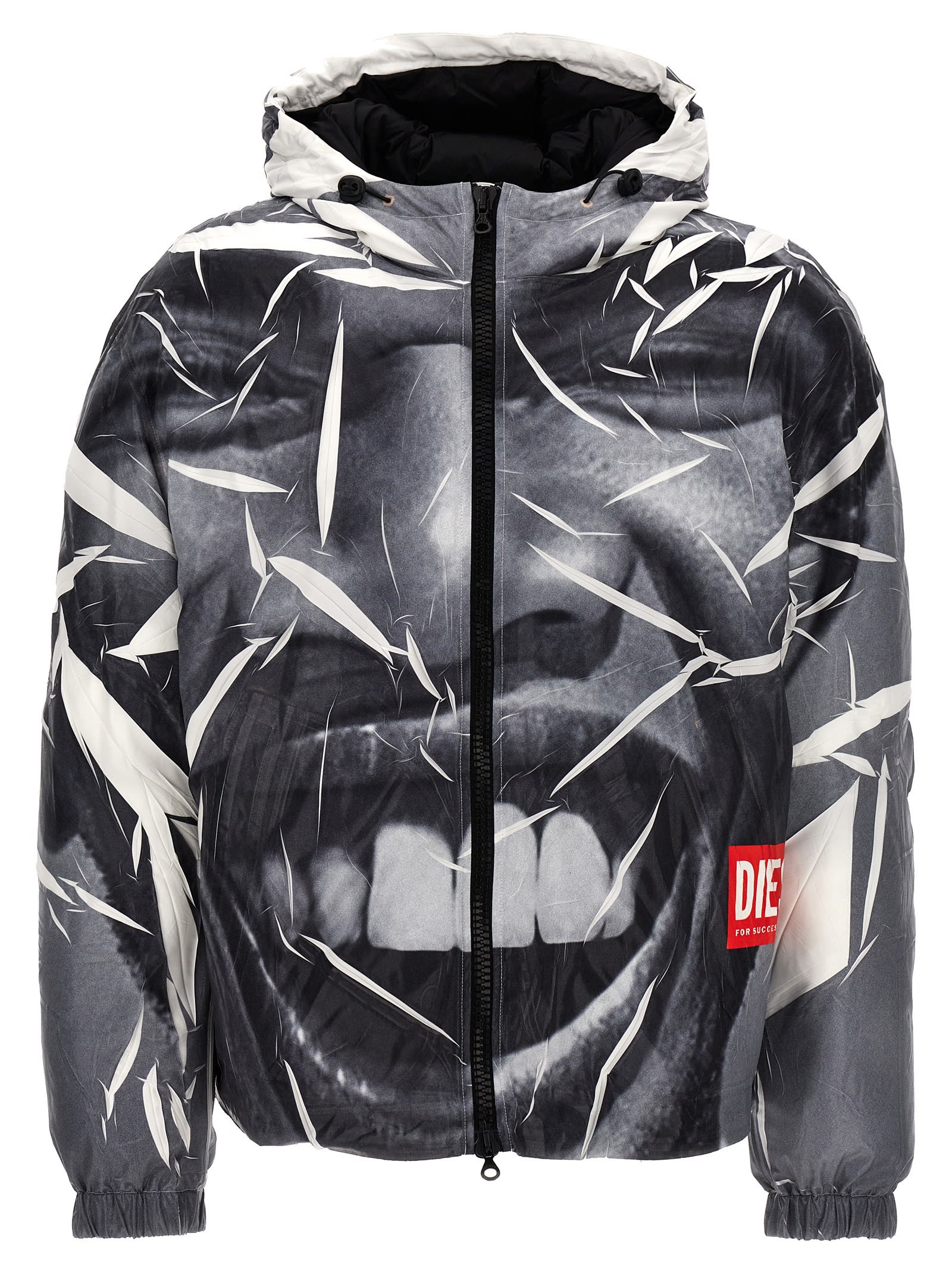 DIESEL PRINTED HOODED DOWN JACKET