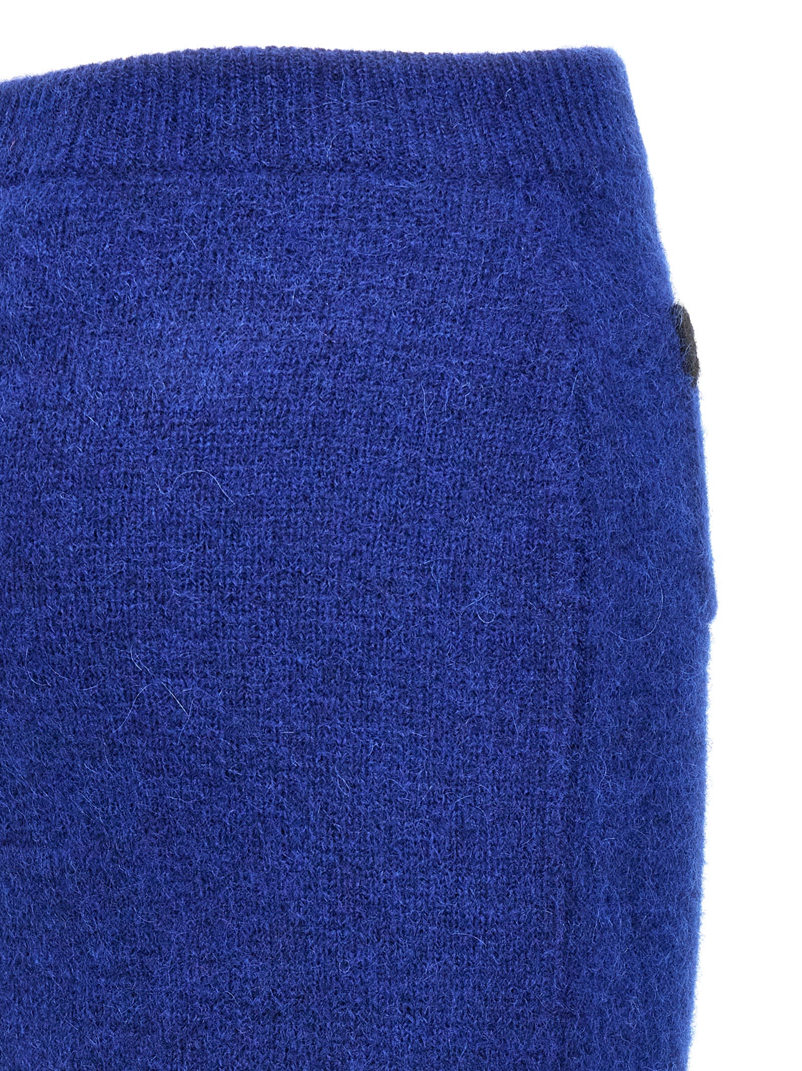 Shop Alessandra Rich Alpaca Mini Skirt In Blue