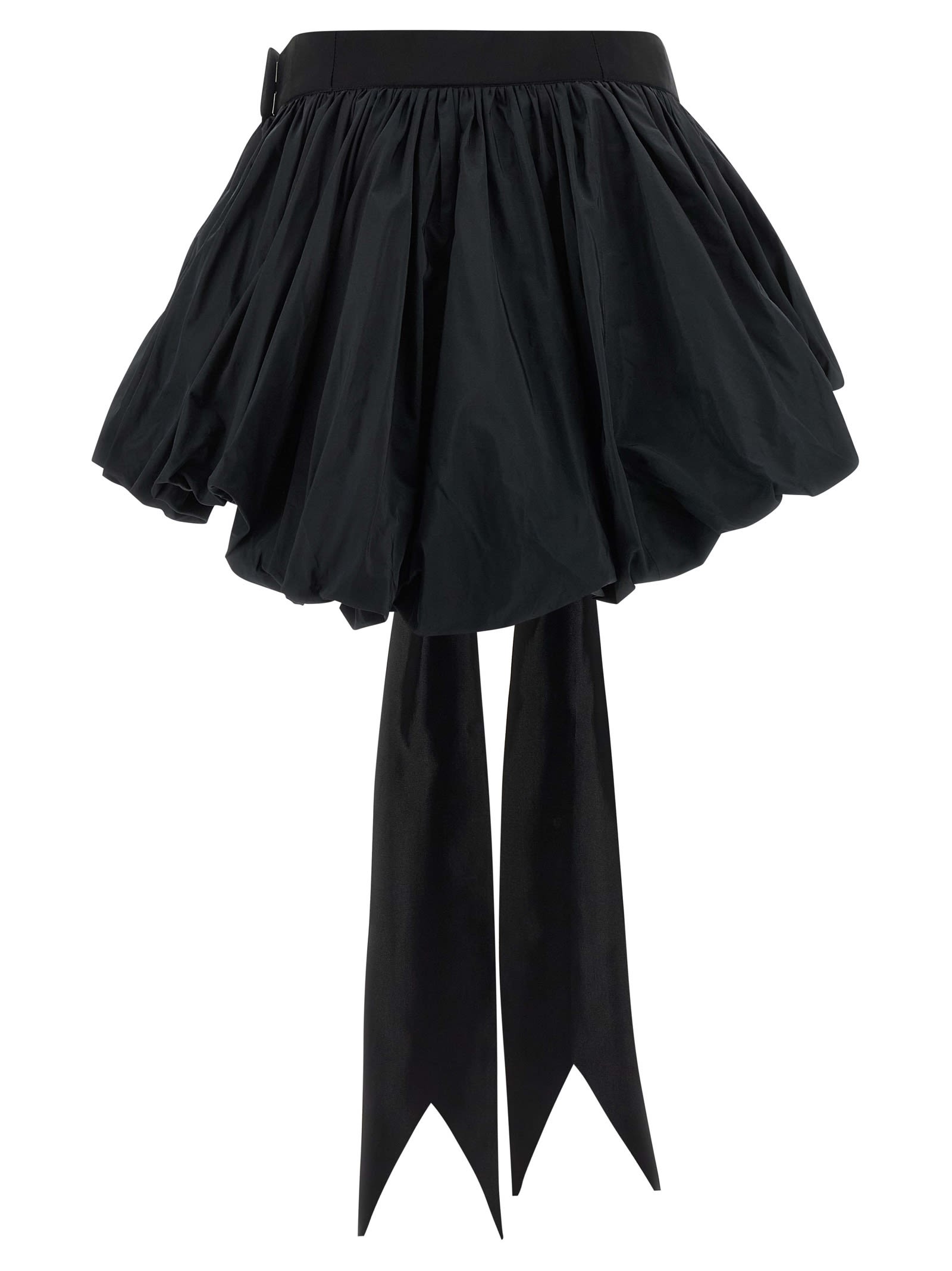 Dsquared2 High Waist Ruffled Skirt Bow Detail In Black