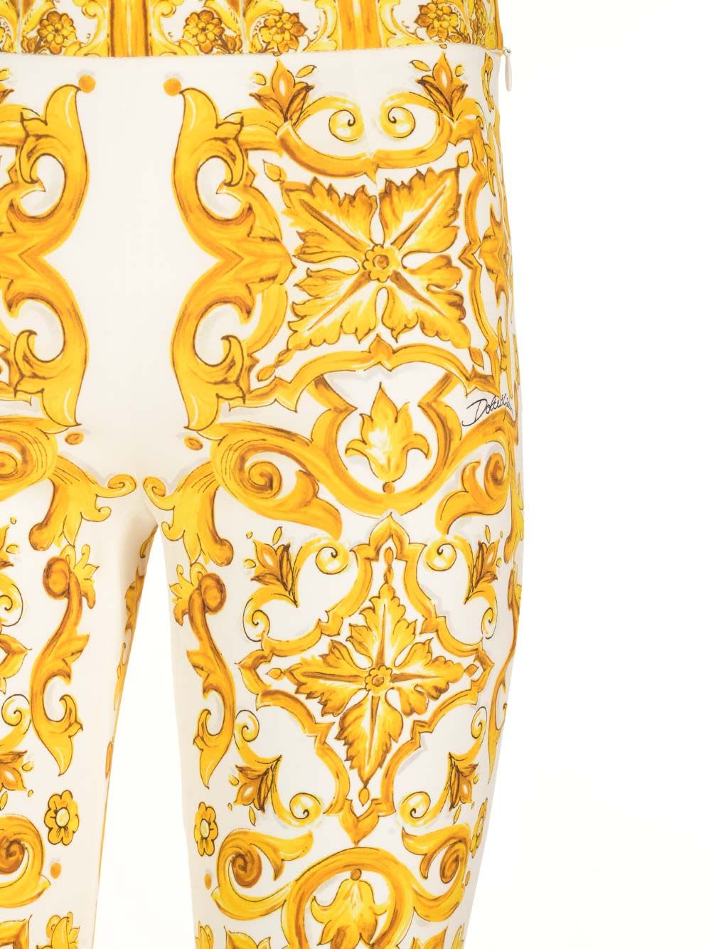 Shop Dolce & Gabbana Trumpet Trousers In Yellow