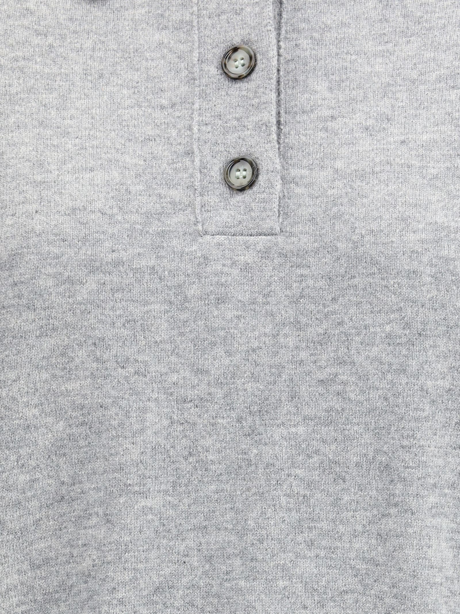 Allude Button-fastening Polo Top In Gray