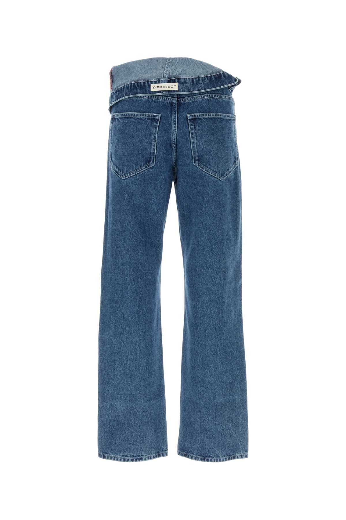 Shop Y/project Denim Jeans In Iceblue