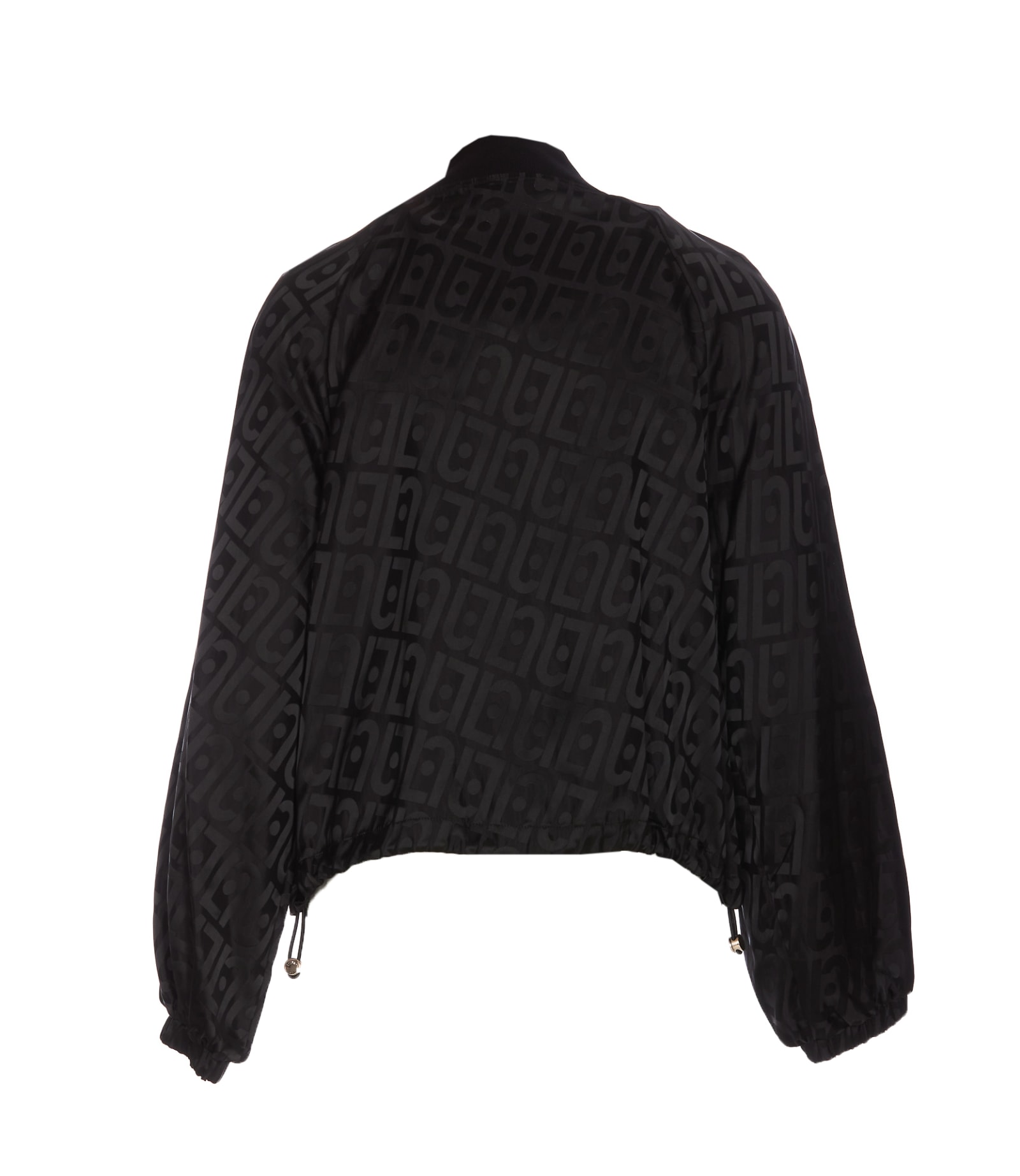 Shop Liu •jo Logo Zip Jacket In Black