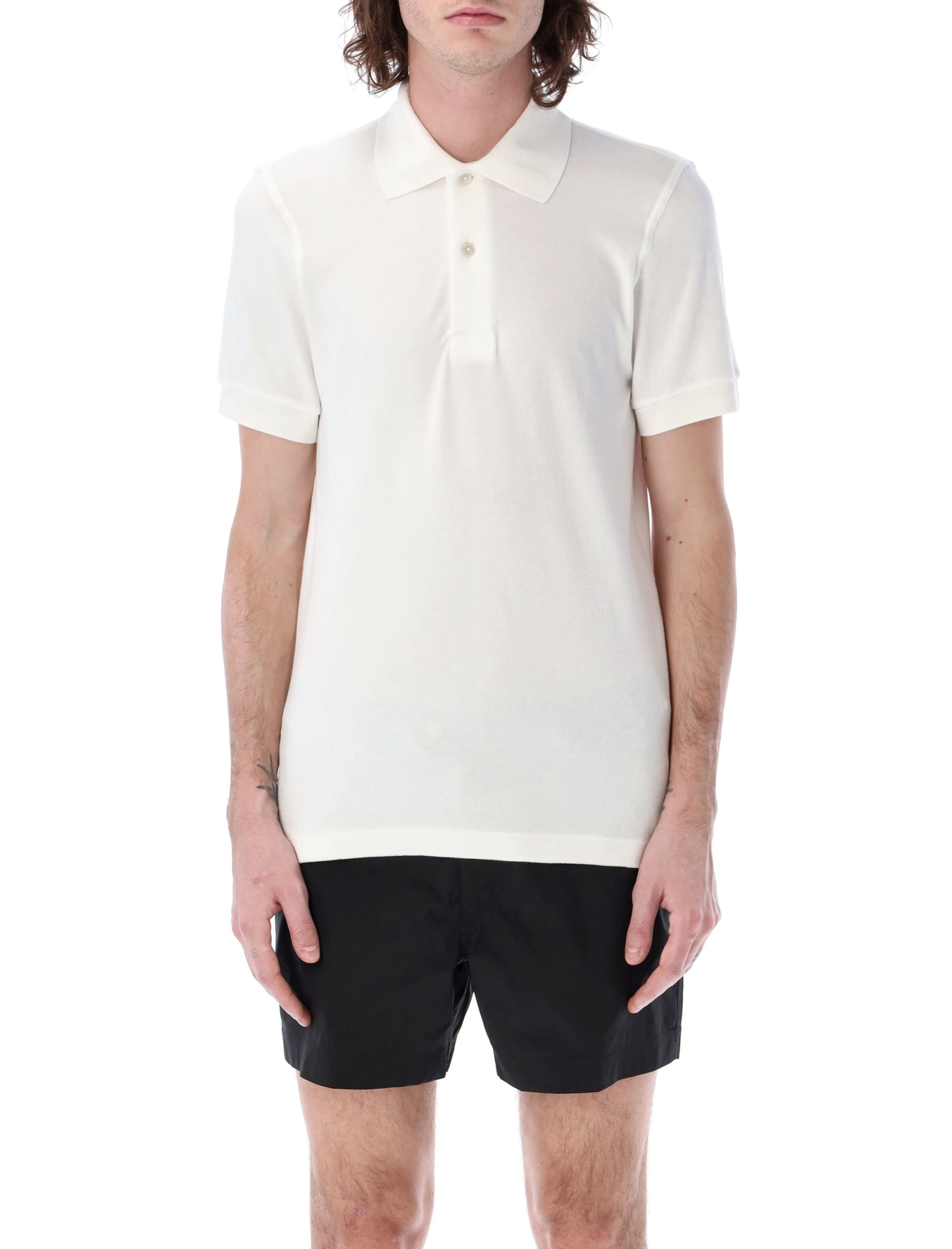 Shop Tom Ford Towelling Polo In White