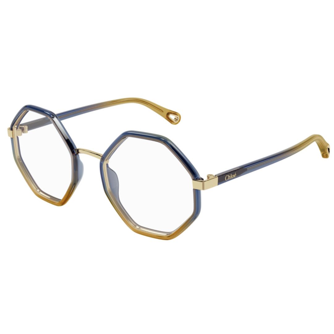 Chloé Oversized Geometric-frame Glasses In Gold