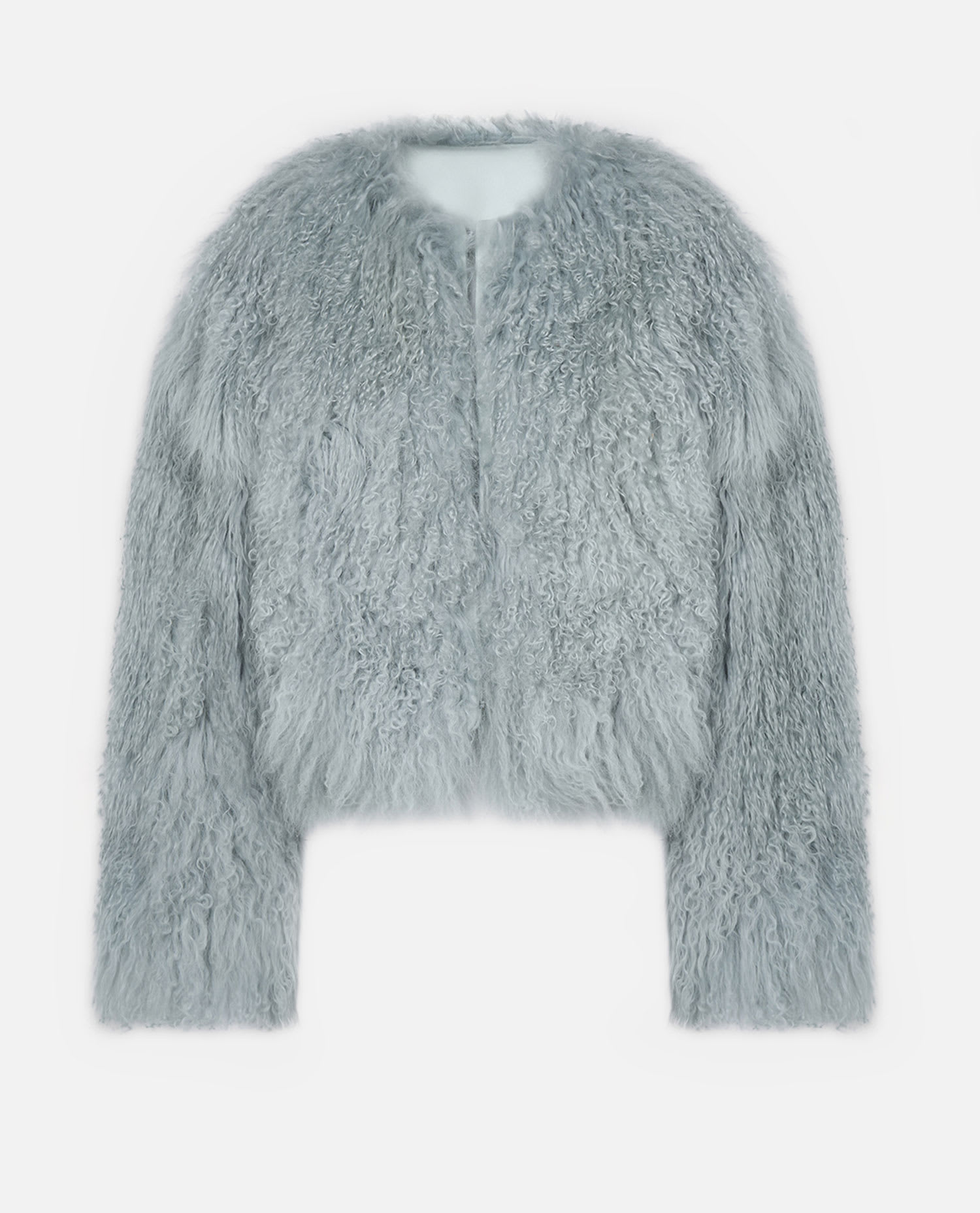 Halfboy Oversized Faux Fur Coat With Long Sleeves In Gray