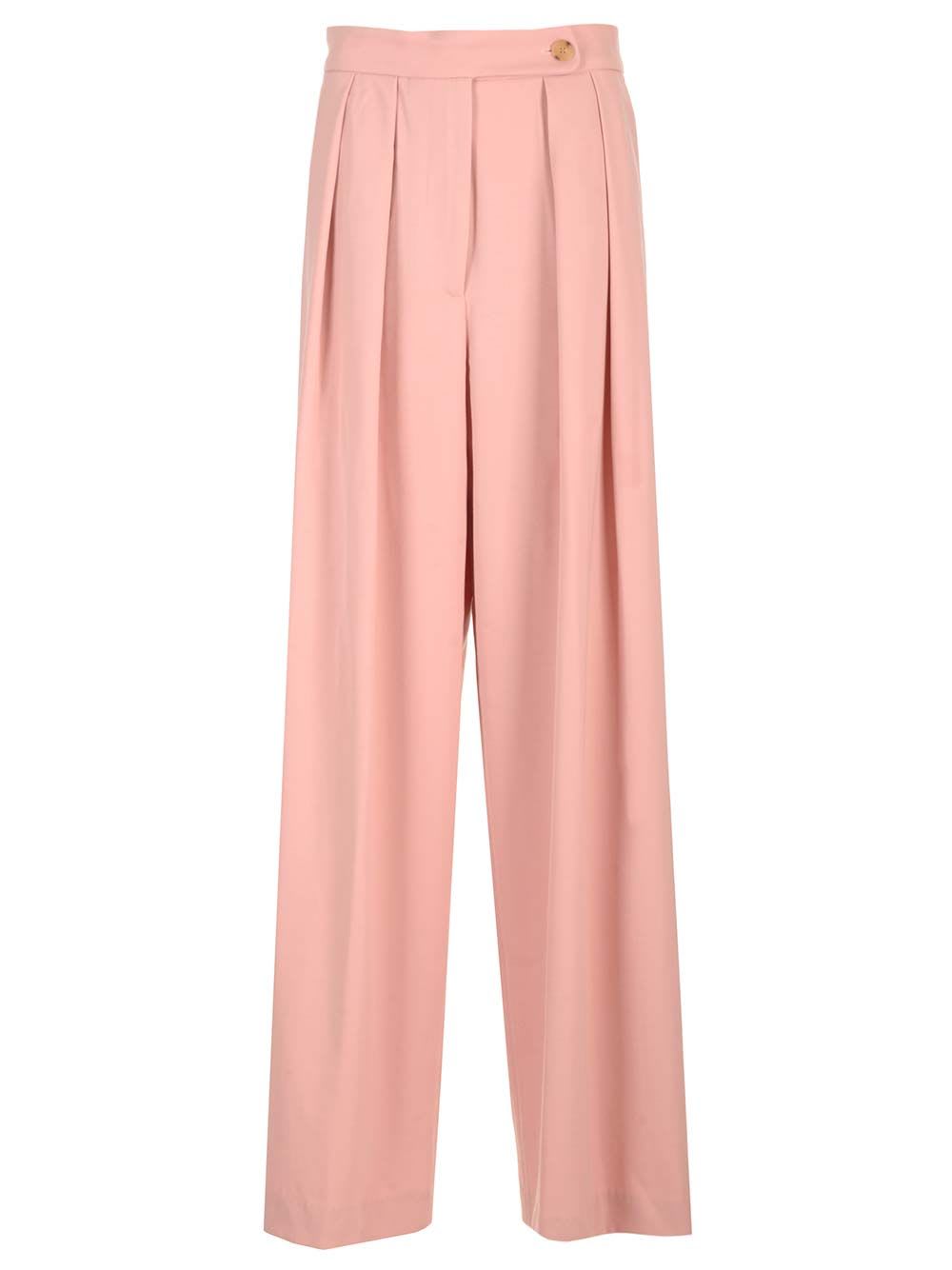 Shop Dries Van Noten Wool Blend Trousers In Rose