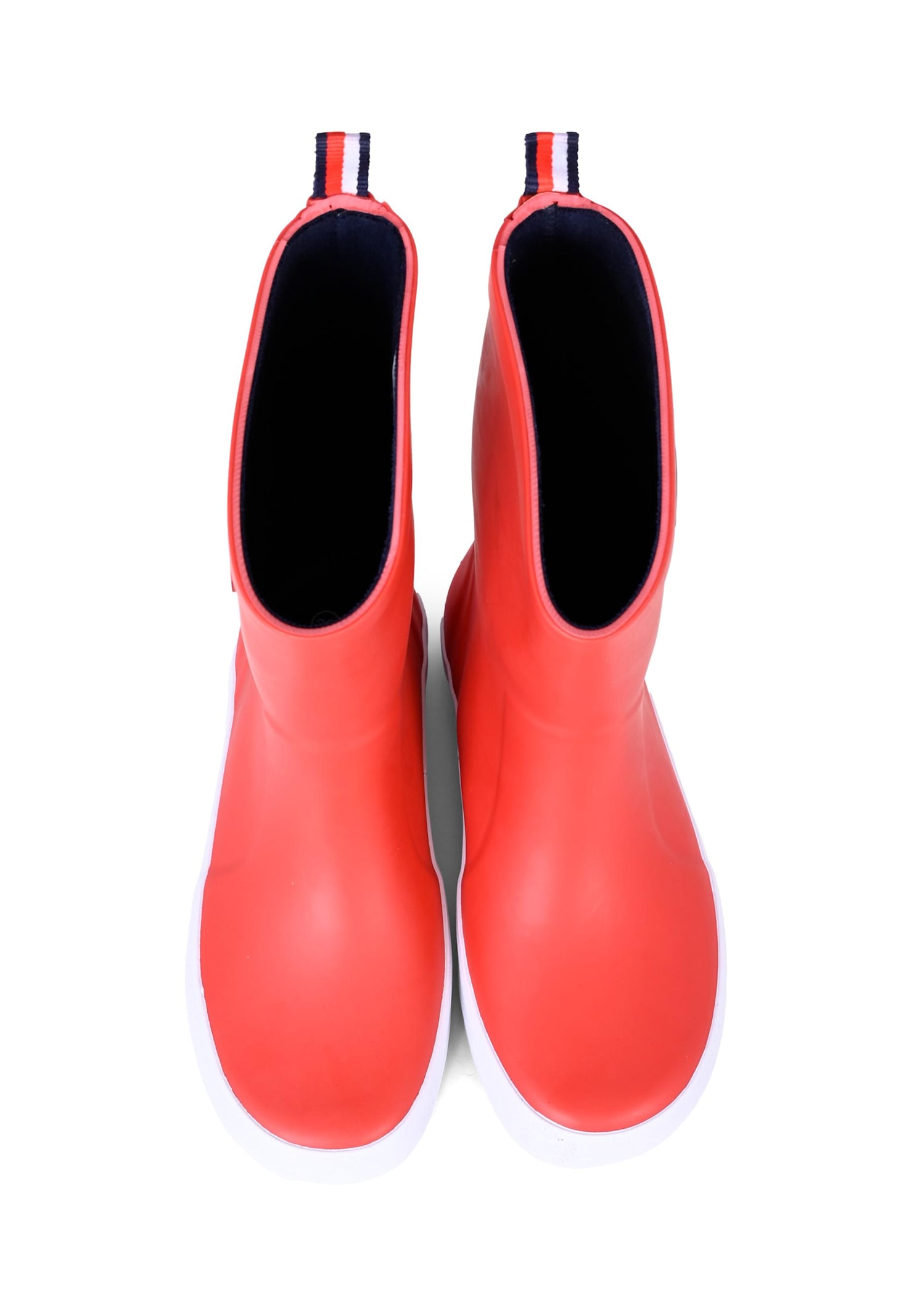 Tommy Hilfiger Red Rain Boots For Kids With Flag In Red