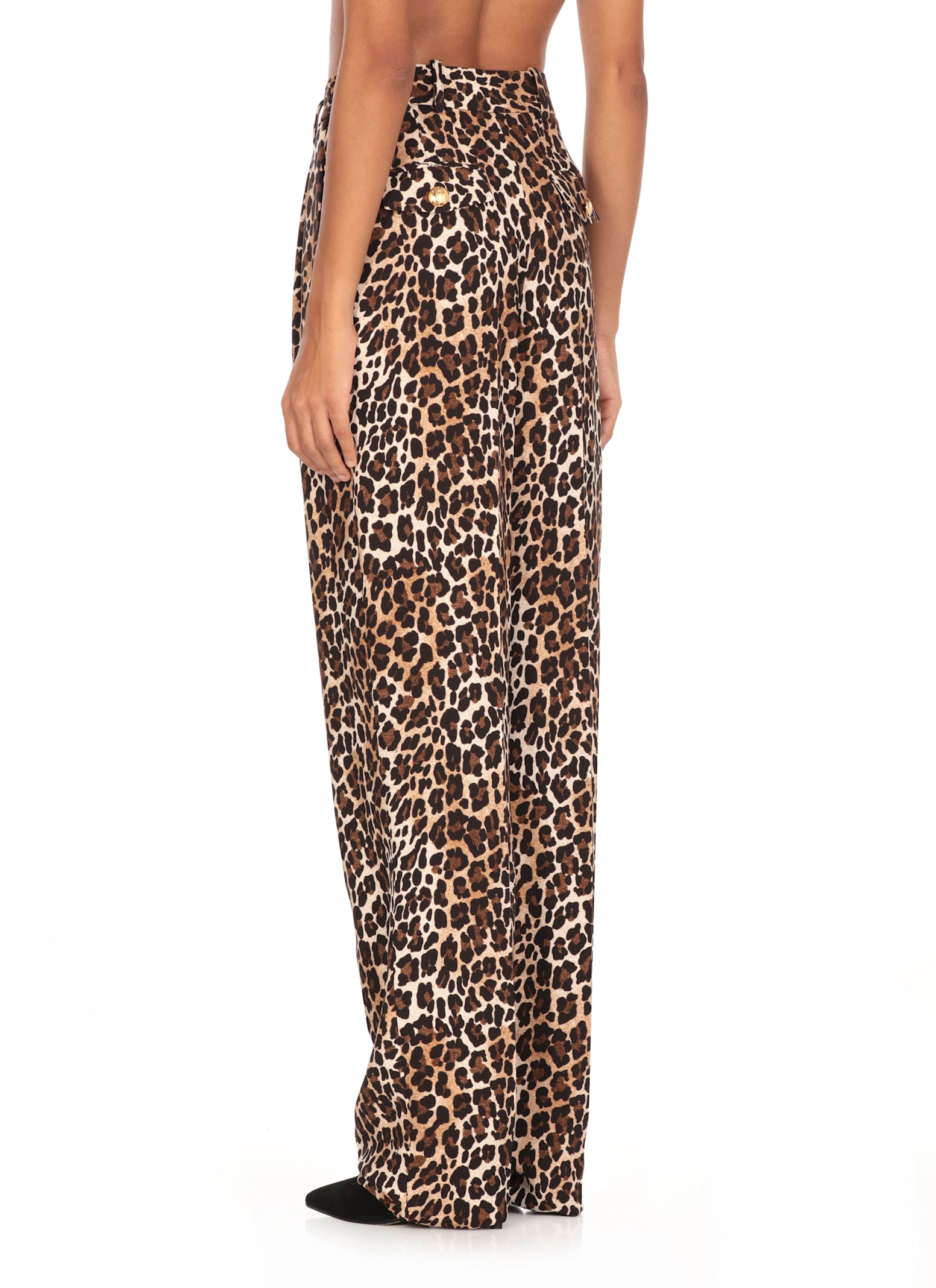 Shop Elisabetta Franchi Crepe Pants In Brown