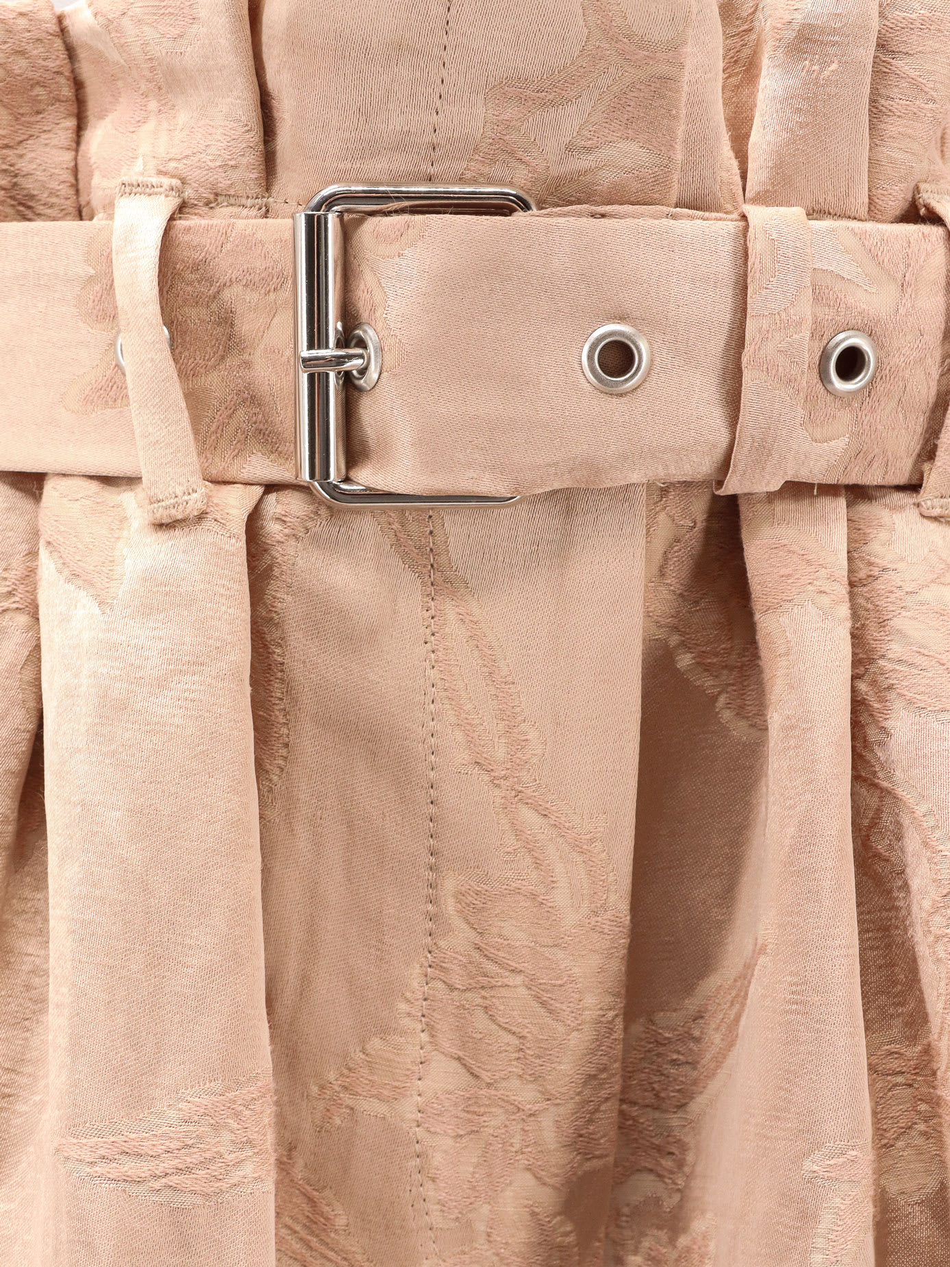 Shop Dries Van Noten Damasked Linen And Viscose Trouser With Belt In Pink