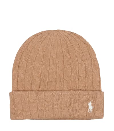 Shop Polo Ralph Lauren Cable Knit Beanie In Cammello
