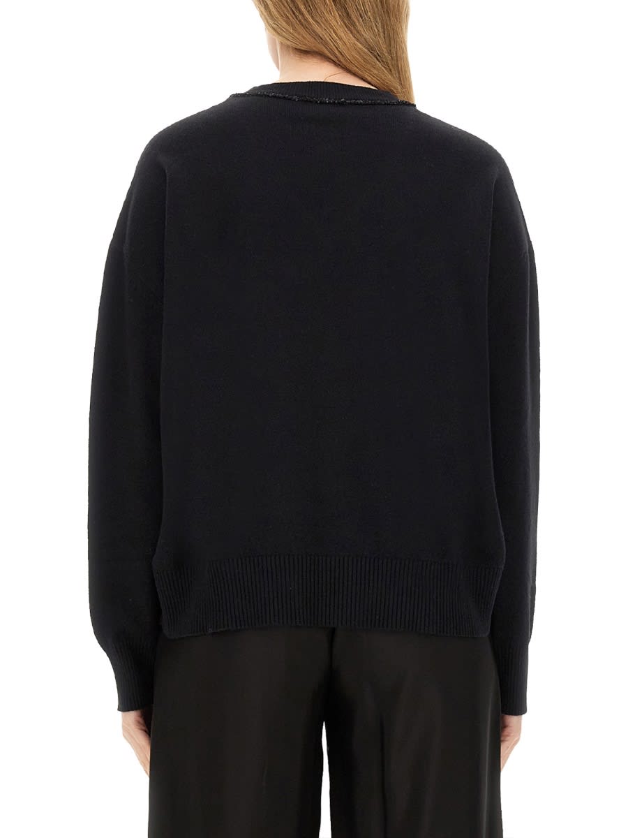 Shop Fabiana Filippi V-neck Sweater In Black