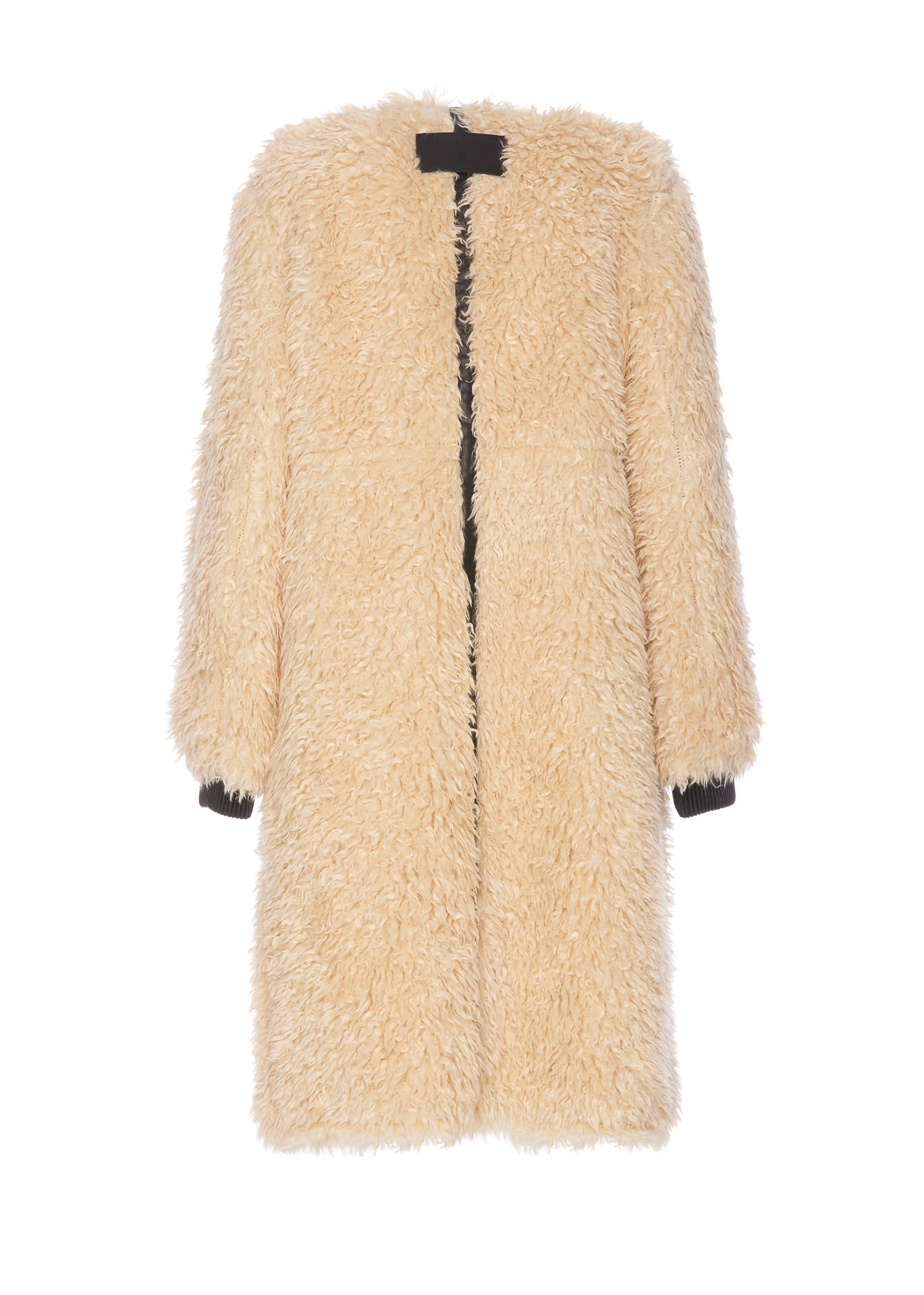 Shop Patrizia Pepe Reversible Coat In Beige