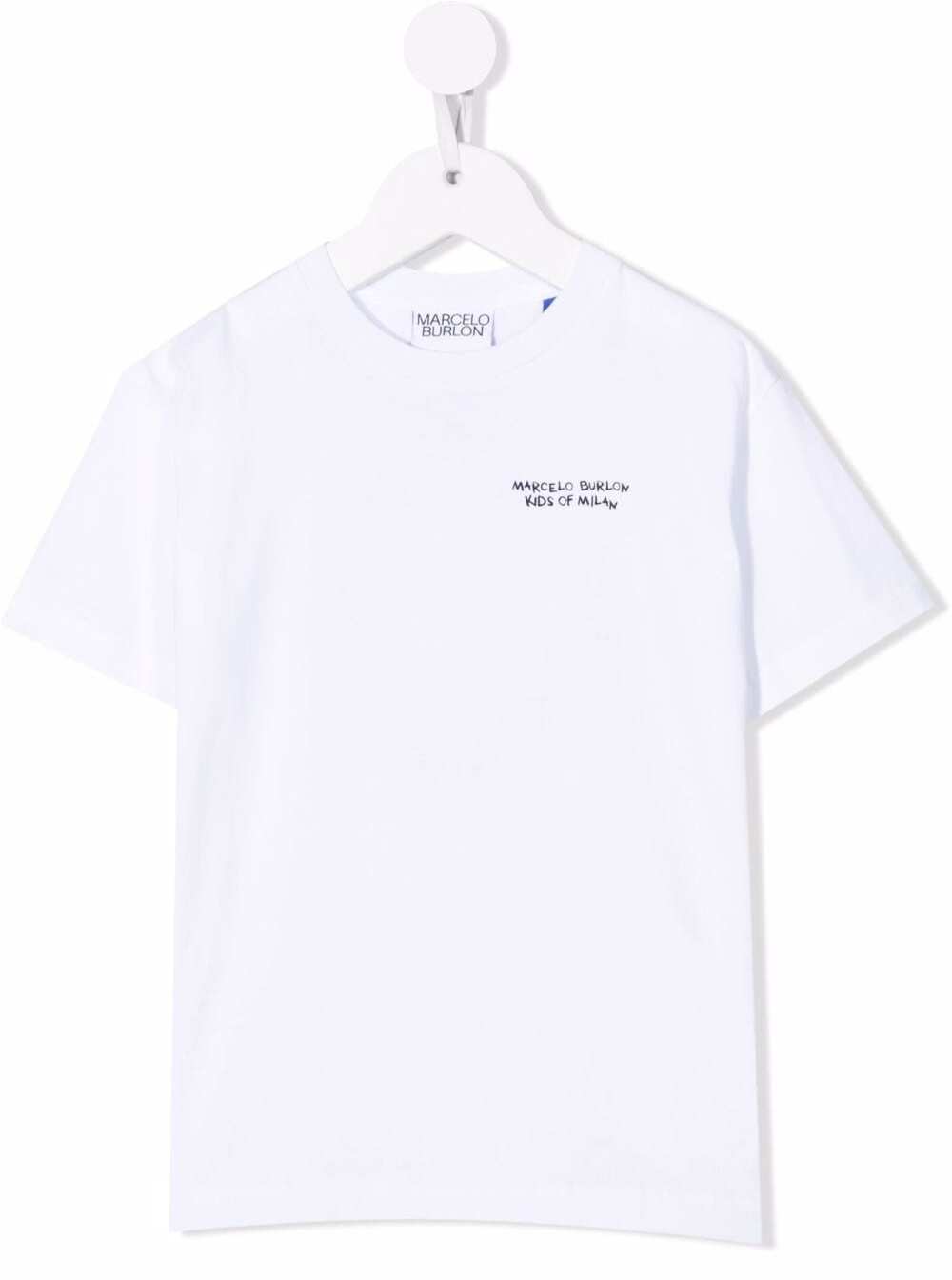 Marcelo Burlon Kids Boys White Cotton T-shirt With Logo Print