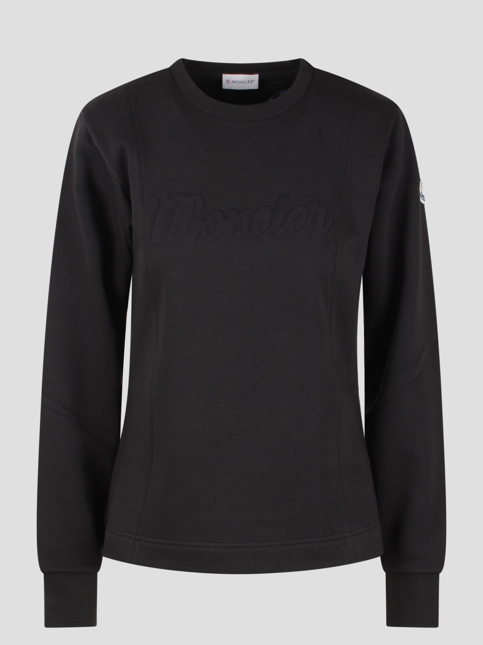 Shop Moncler Logo Sweatshirt In Black