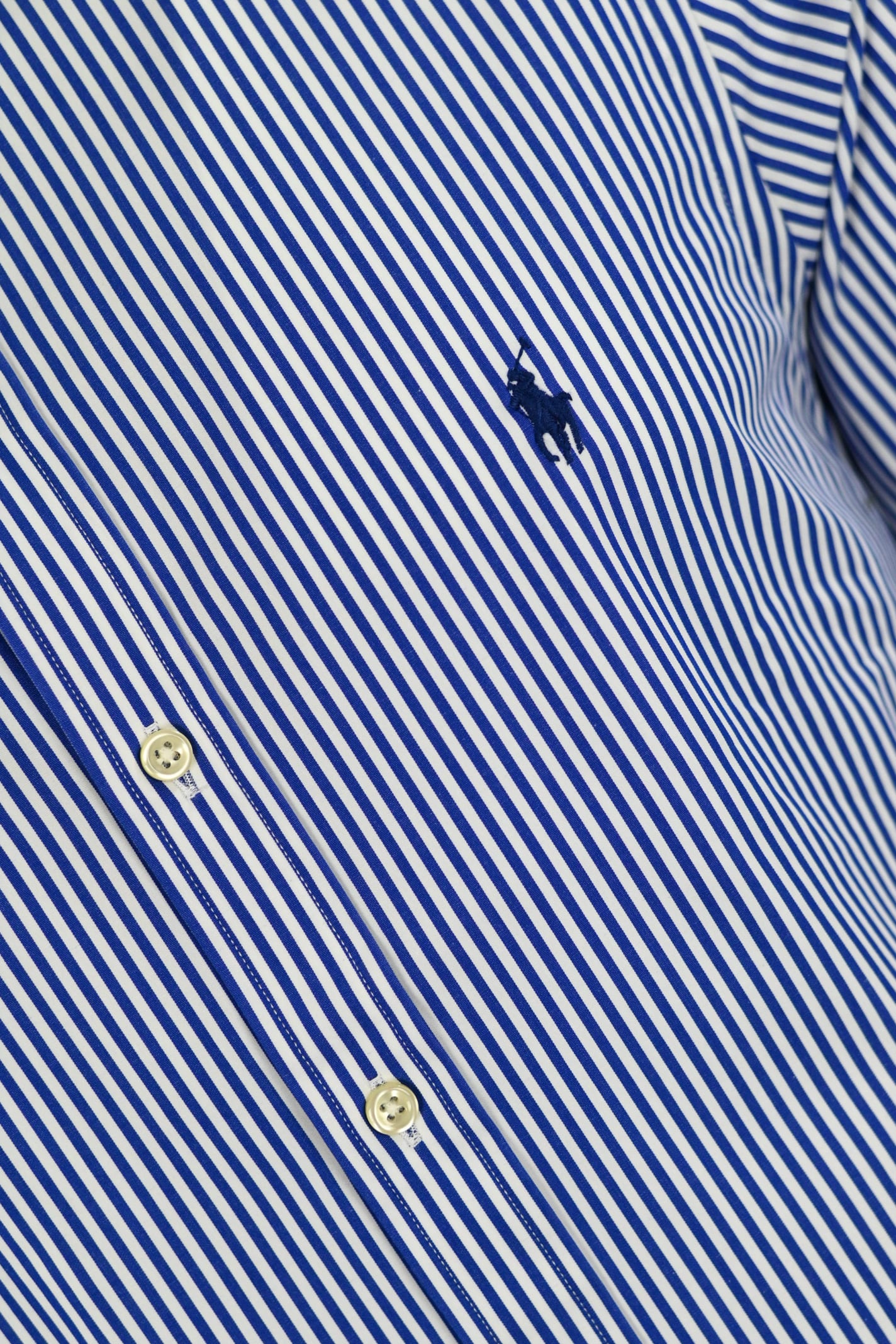 Shop Polo Ralph Lauren Cotton Shirt With Logo In Blue
