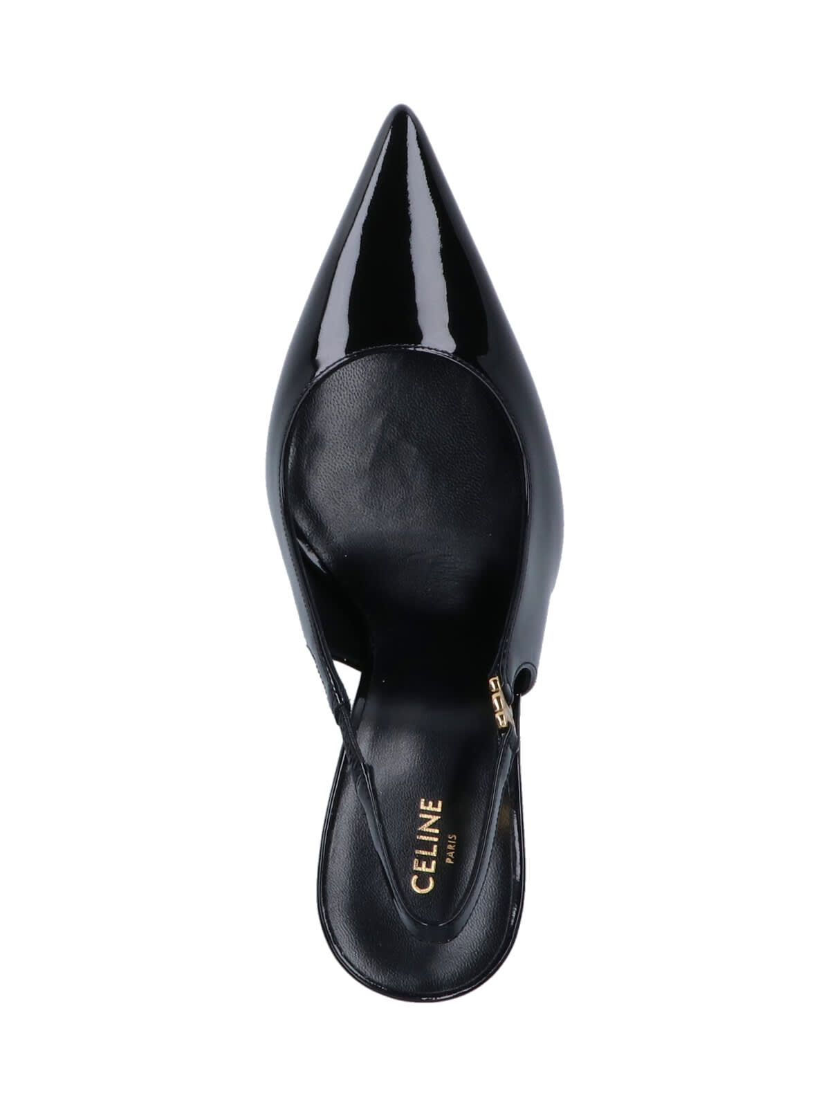 Celine Glossy Pointed Stiletto Heel Pumps In Black