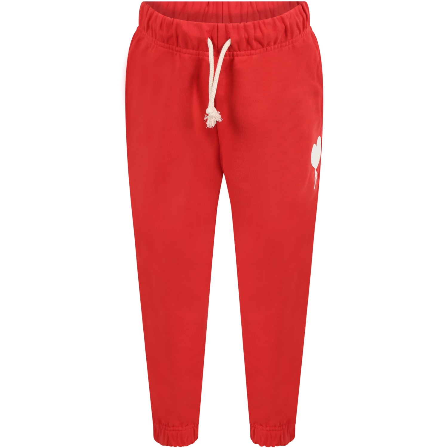 Raquette Red Trousers For Kids With White Logo