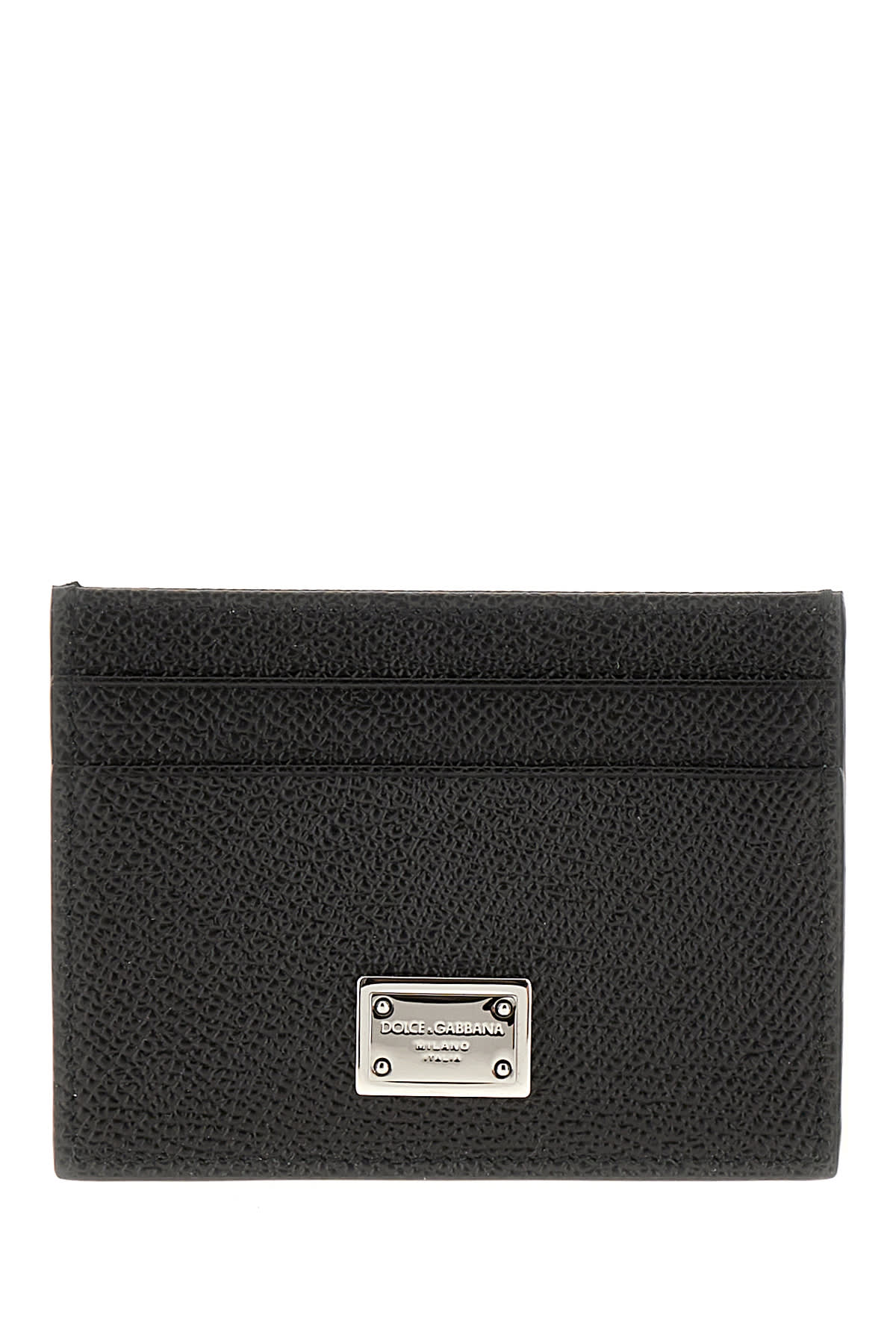 Dolce & Gabbana Black Leather Card Holder In 80999