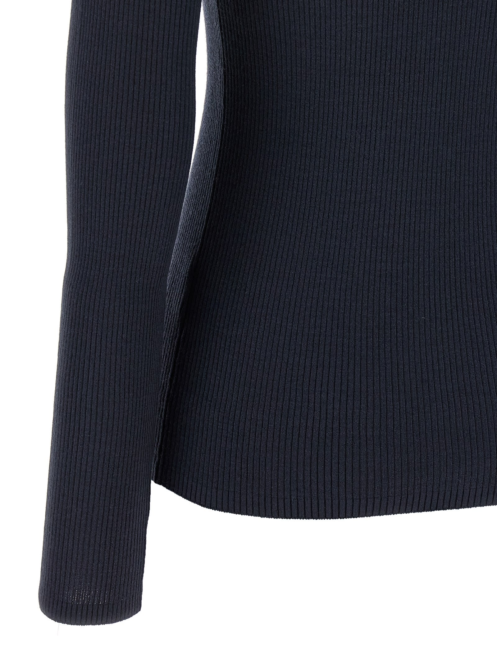 Brunello Cucinelli Wolf Knitwear With Long Sleeves And High Neck In Blue