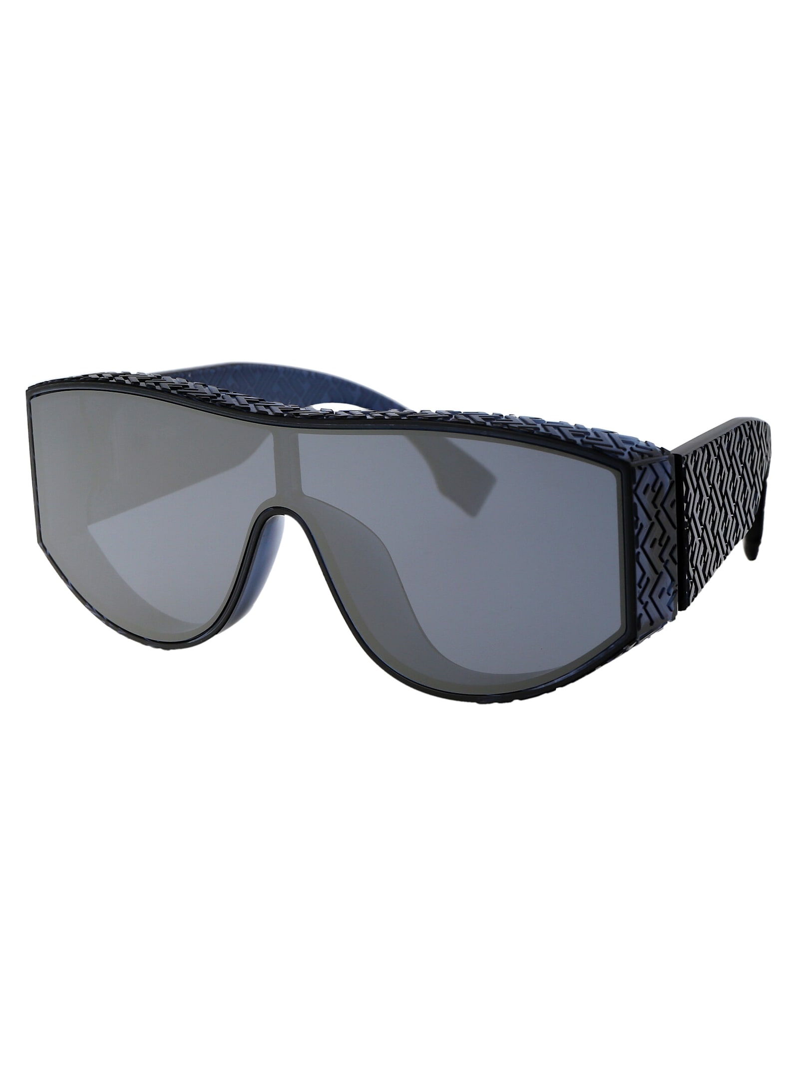 Shop Fendi Lab Sunglasses In 90x Shiny Blue / Blu Mirror