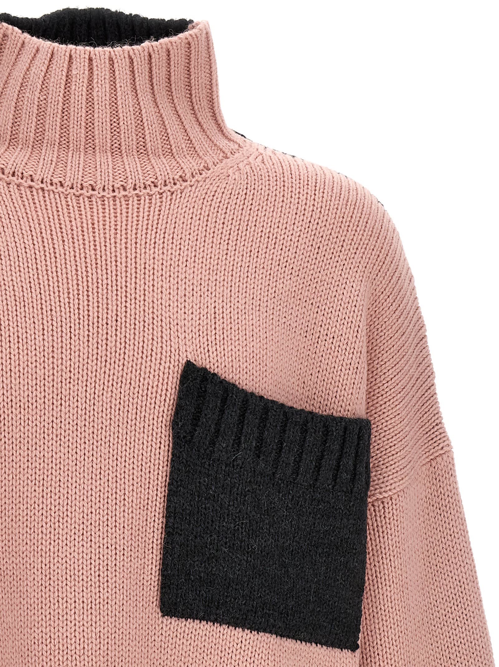 Shop Jw Anderson Logo Embroidery Two-color Sweater In Multicolor