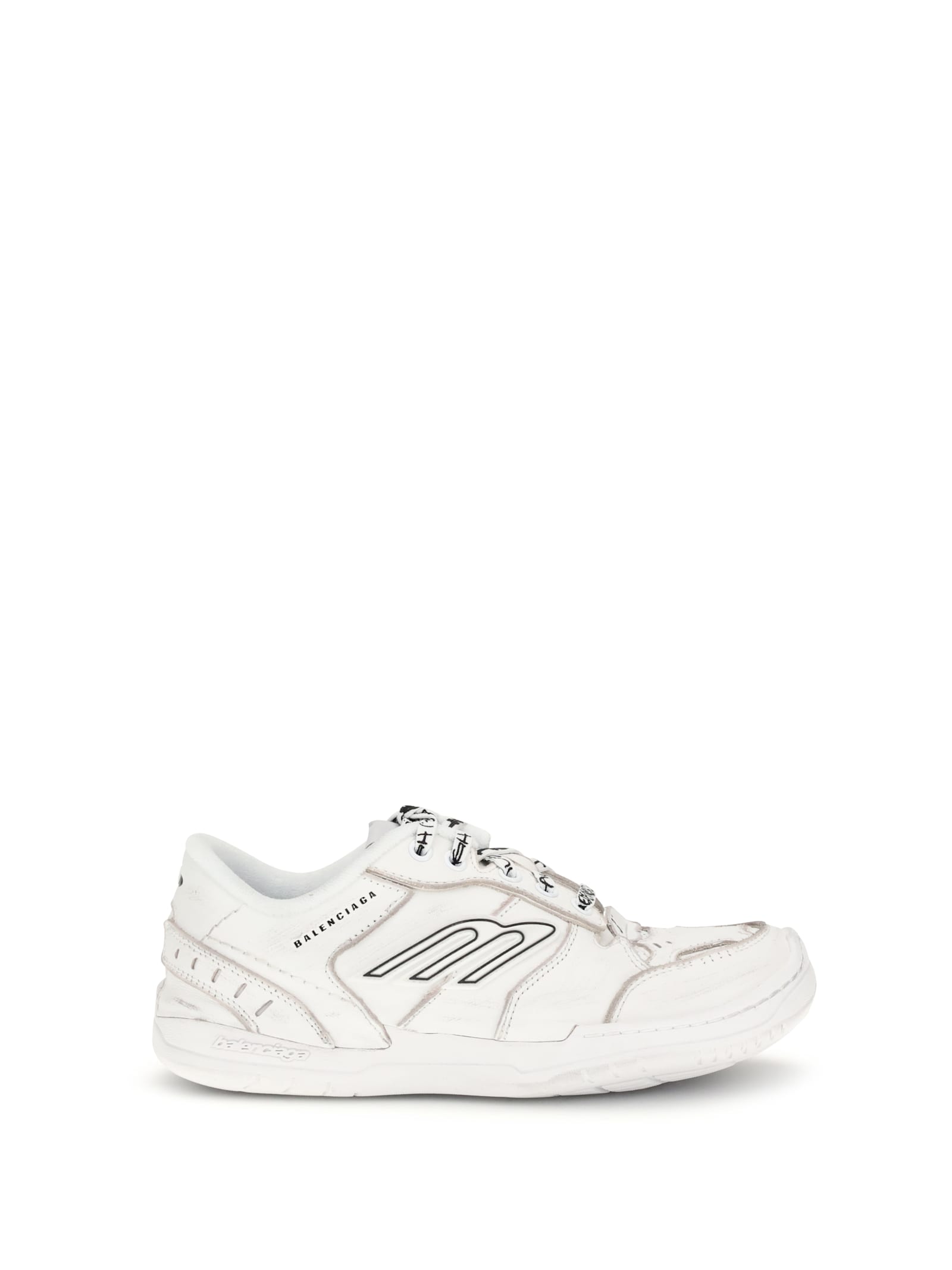 Balenciaga Women Hamptons Worn-out Sneakers In White